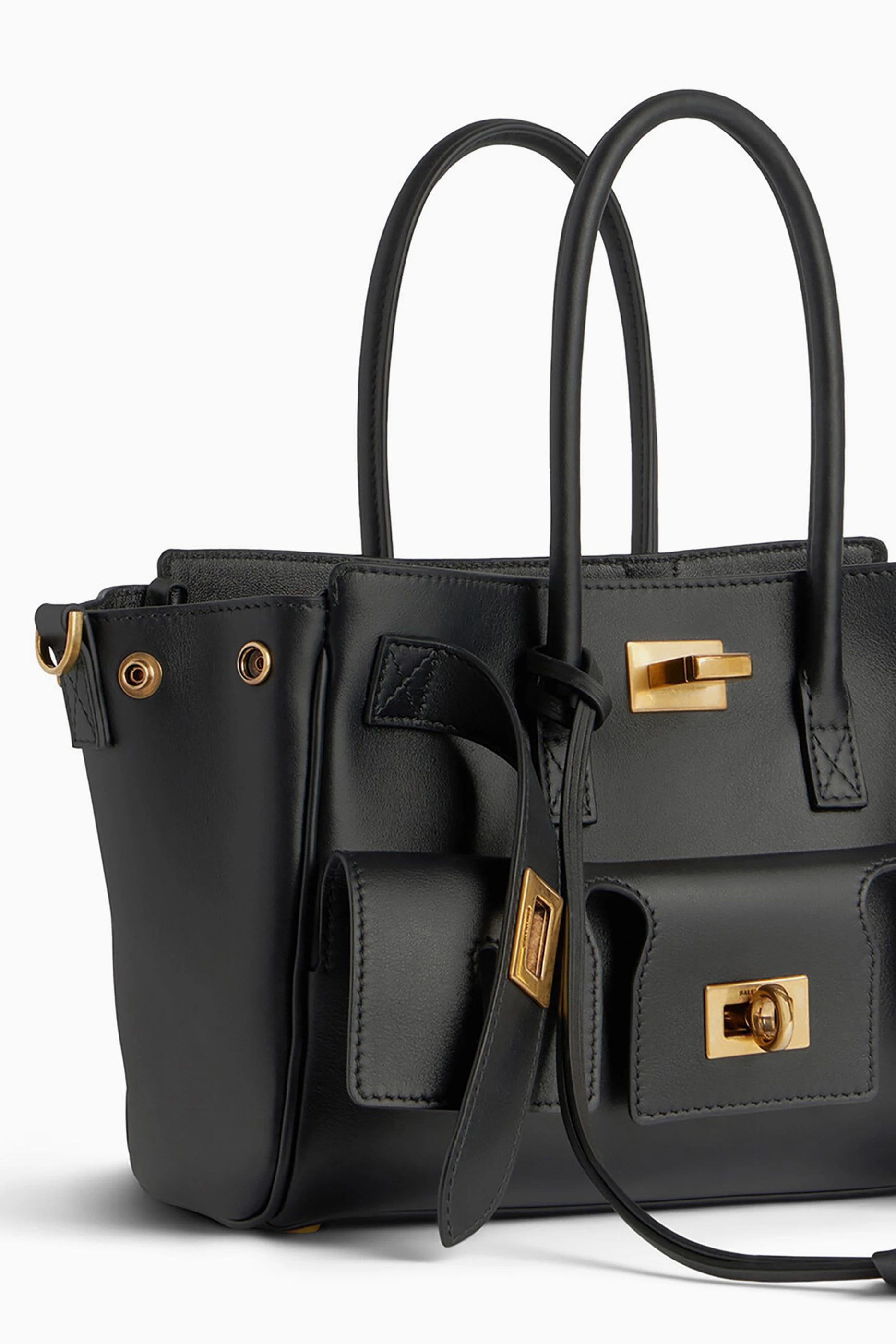 Buy Balenciaga Black Mini Bel Air Carryall Bag in Leather For