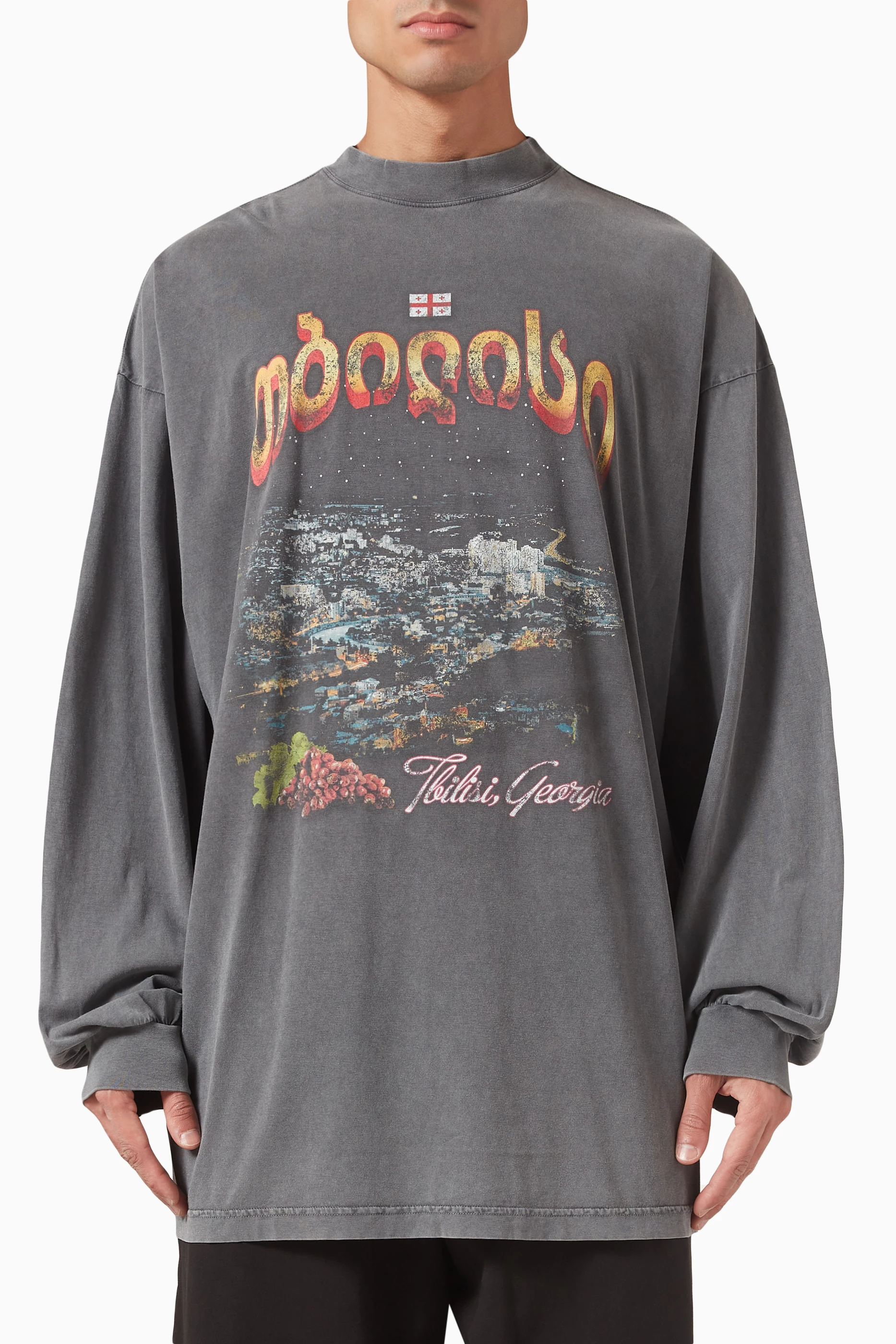 Buy Balenciaga Black Tbilisi Large Fit T-shirt in Tubular