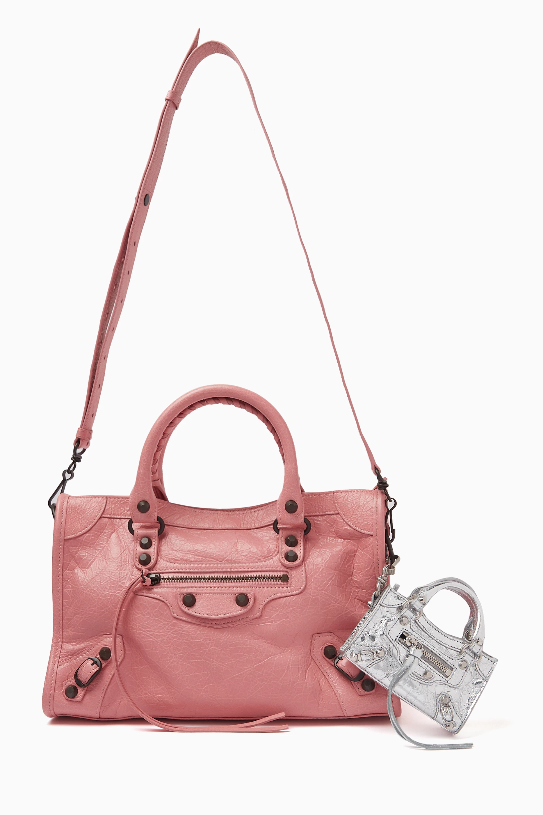 BALENCIAGA LE CITY チャーム ピンク Le City Eiffel leather bag charm in pink - Balenciaga
