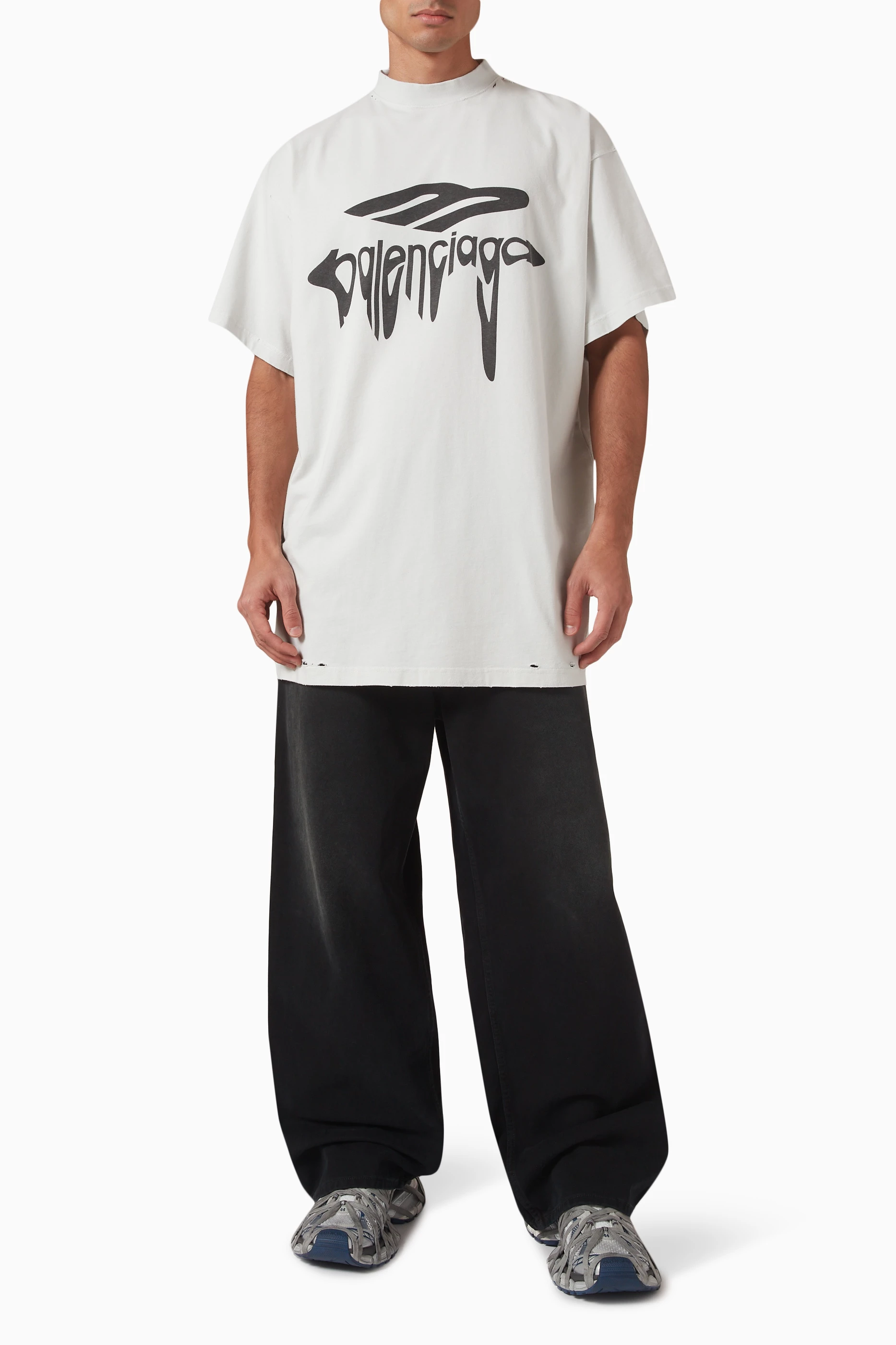 Buy Balenciaga White 3B Liquefied T-shirt in Cotton For Men Online