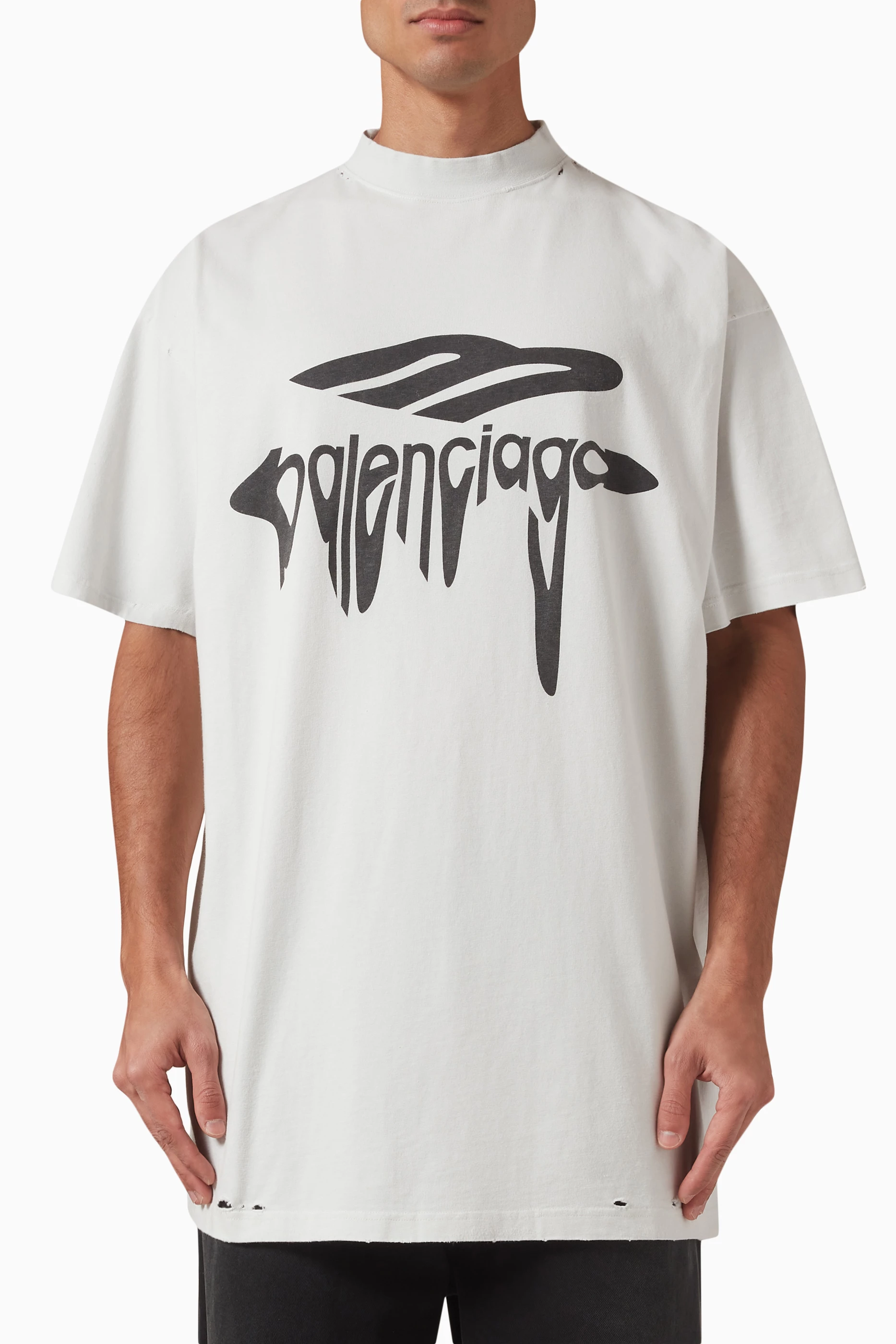 BALENCIAGA 3B Liquefied Tシャツ 白 2 Buy Balenciaga White 3B Liquefied T-shirt in Cotton For Men Online