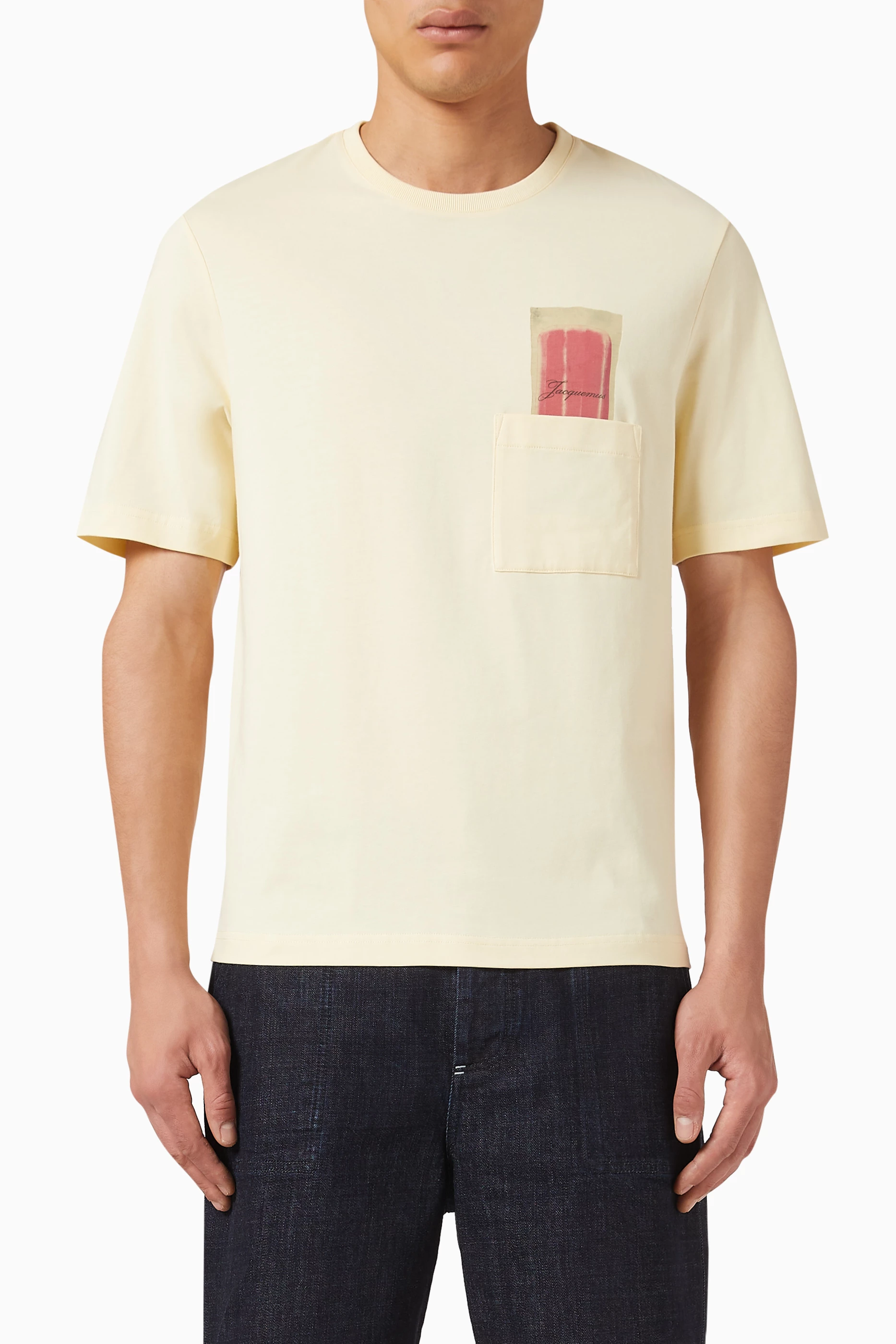 【関税込み】JACQUEMUS イエロー 'Le T-shirt Esquimau' Tシャツ Yellow 'Le T-shirt Esquimau' T-shirt by JACQUEMUS on Sale