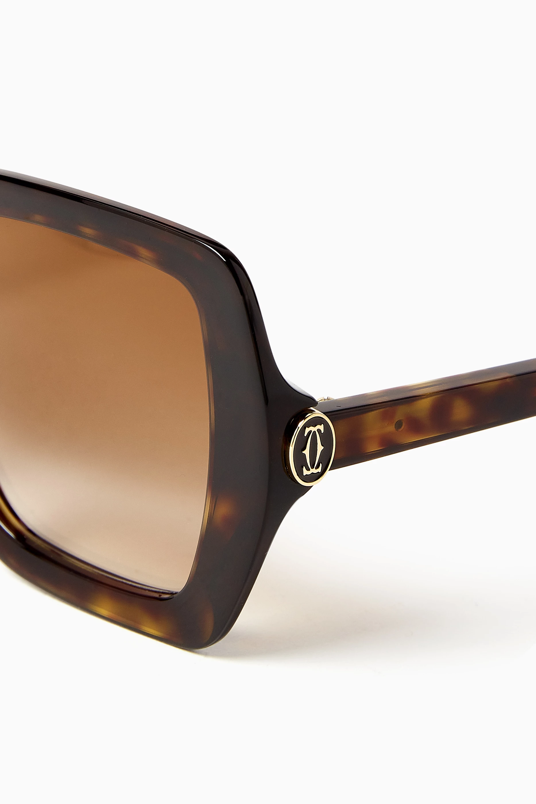 Cartier CT0507S-004 Sunglasses Brown Acetate Square CT0507S Sunglasses - Cartier Authorized Retailer  main image 3