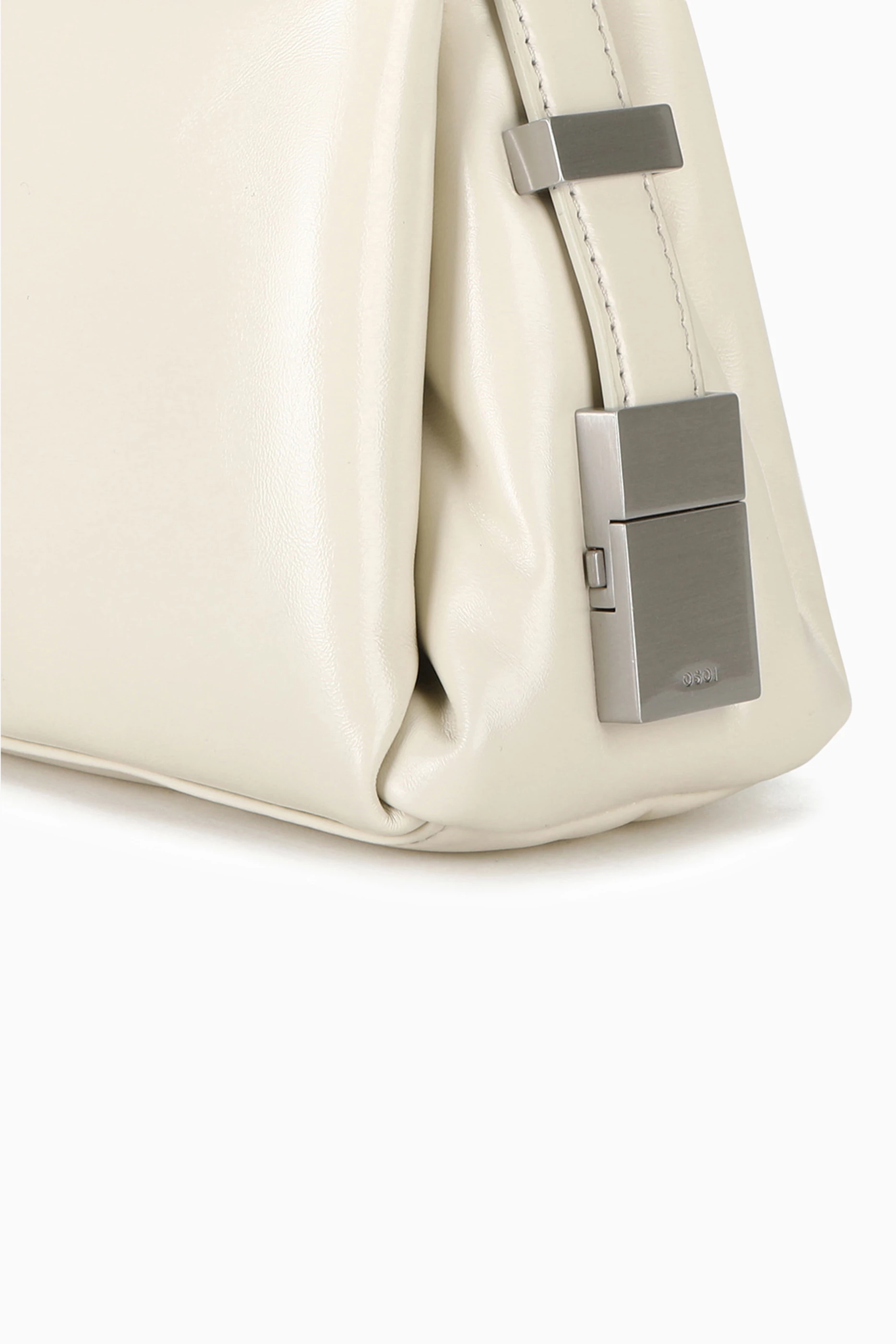 Buy OSOI White Mini Pillow Shoulder Bag in Smooth Leather
