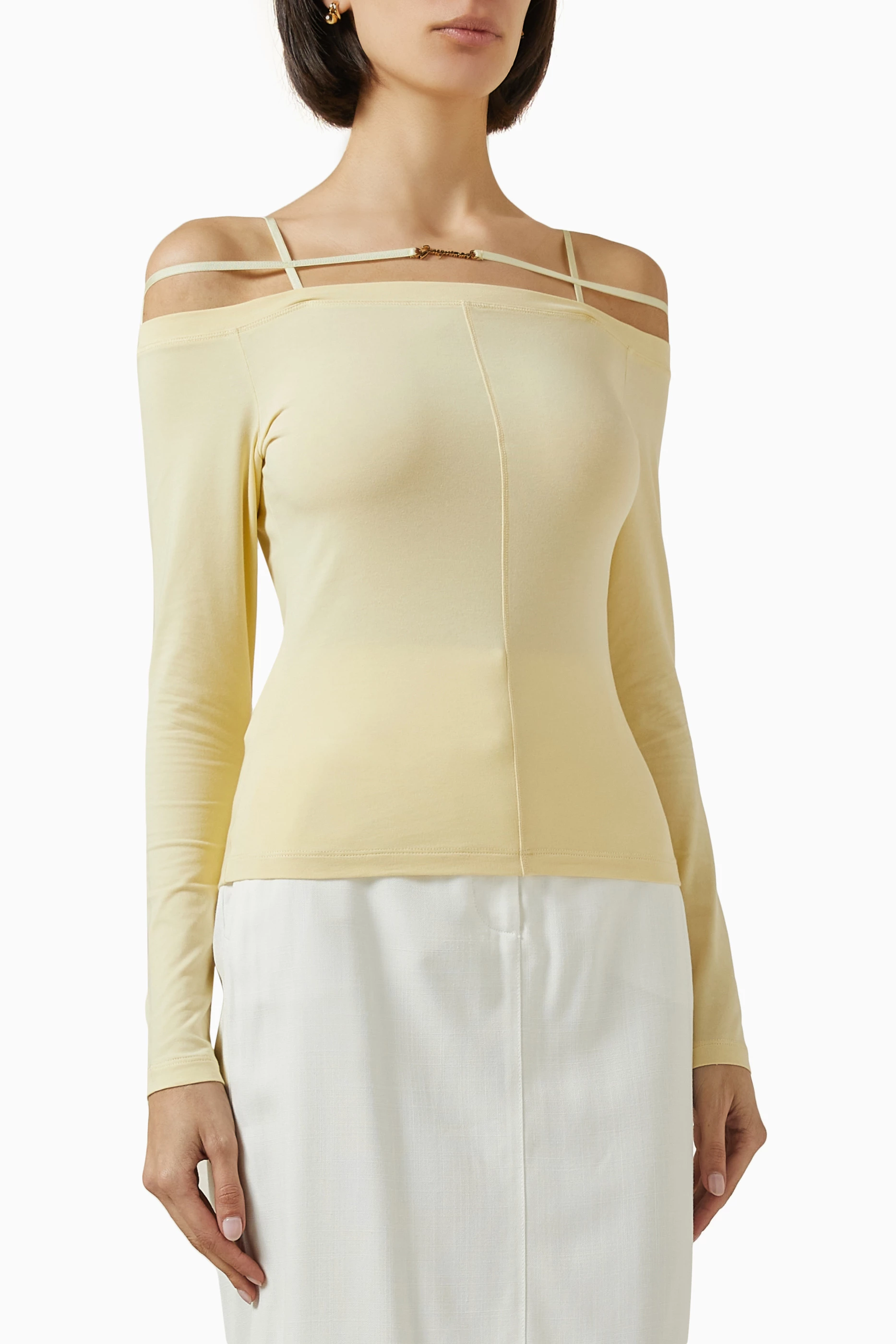 Tシャツ・カットソー JACQUEMUS Women Tunic Tops 25E251TO1222381 250 YELLOW JACQUEMUS Women Tunic Tops 25E251TO1222381 250 YELLOW
