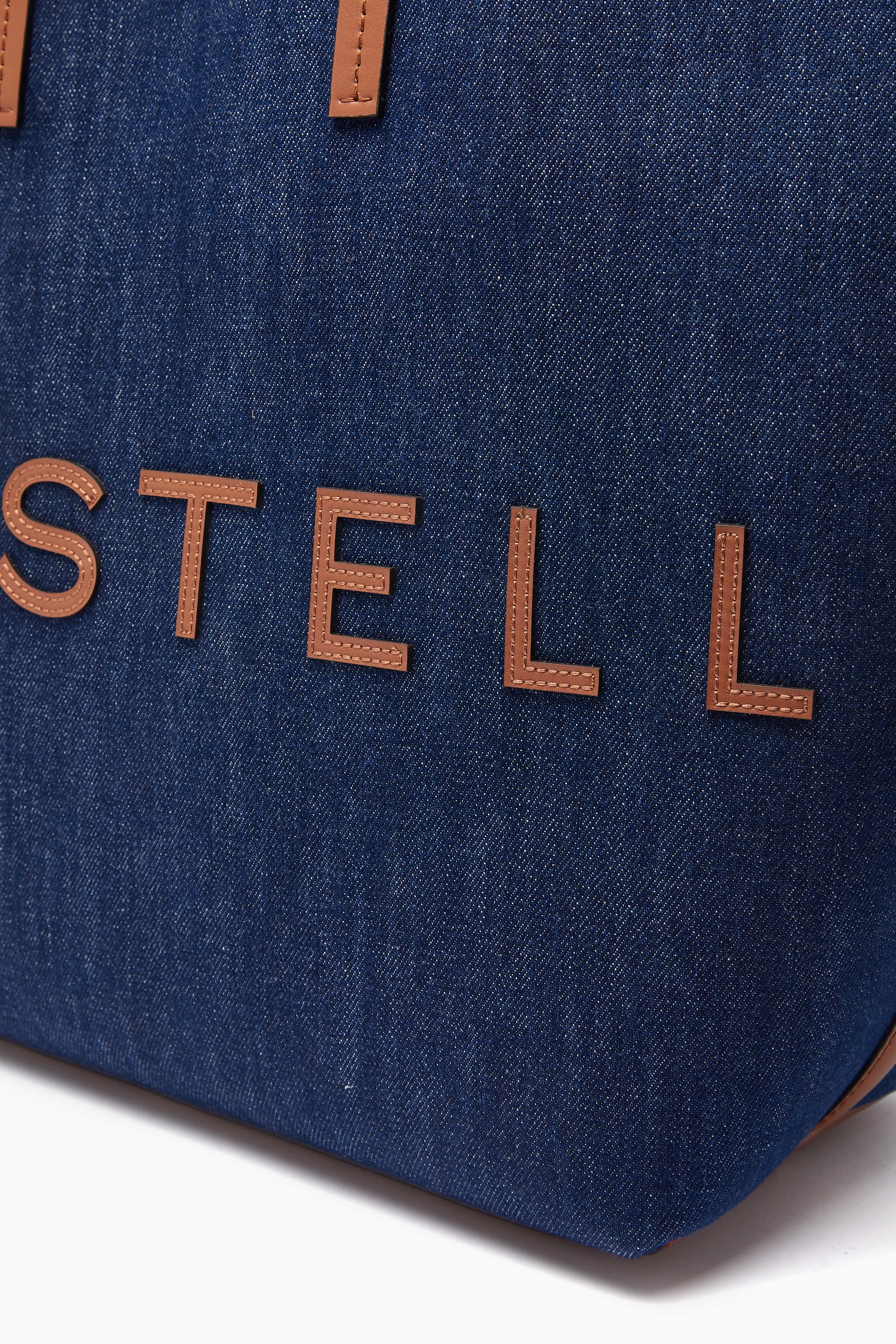 【STELLA McCARTNEY】Denim Tote Bag With Logo Branding STELLA McCARTNEY denim tote bag with logo branding Blue