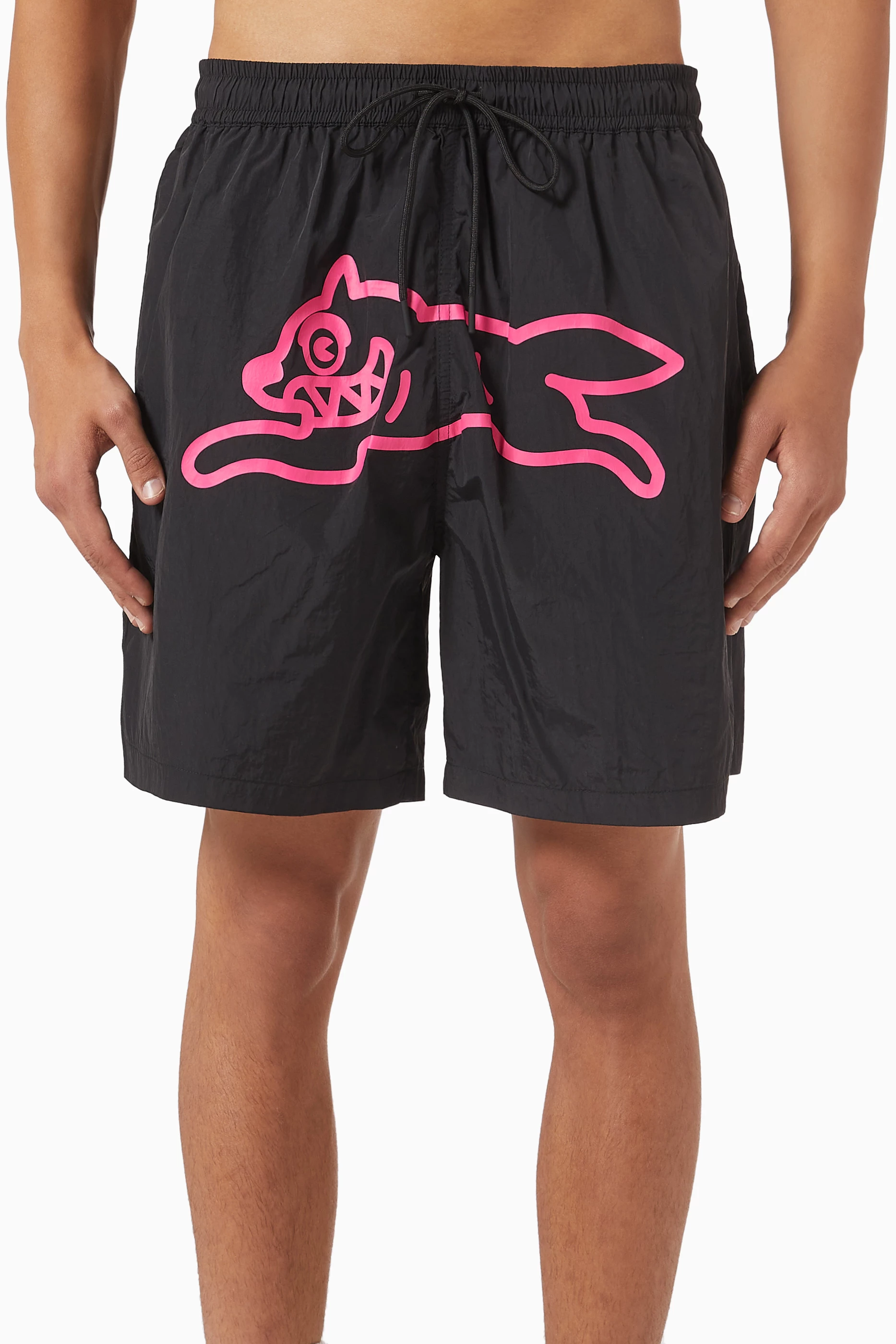 Buy Ice Cream Black Running Dog Swim Shorts in Nylon For Men