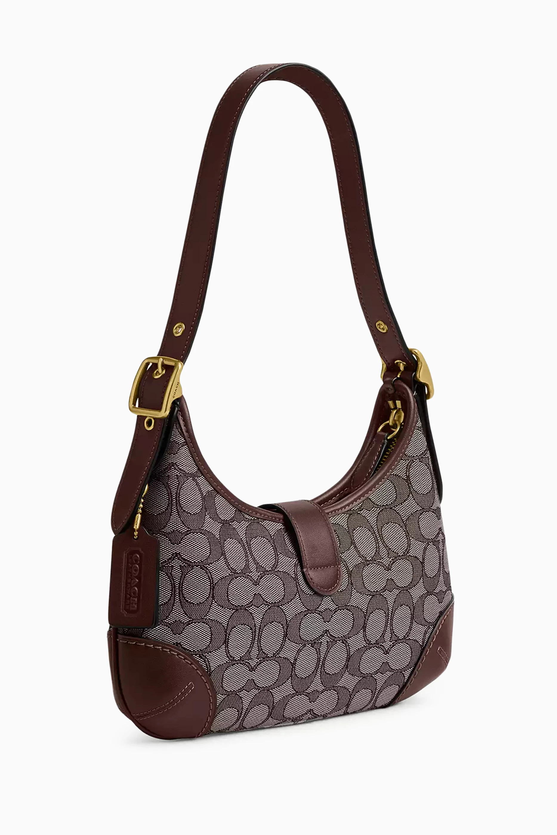 Buy Coach Brown Hamptons Hobo Bag in Signature Jacquard For