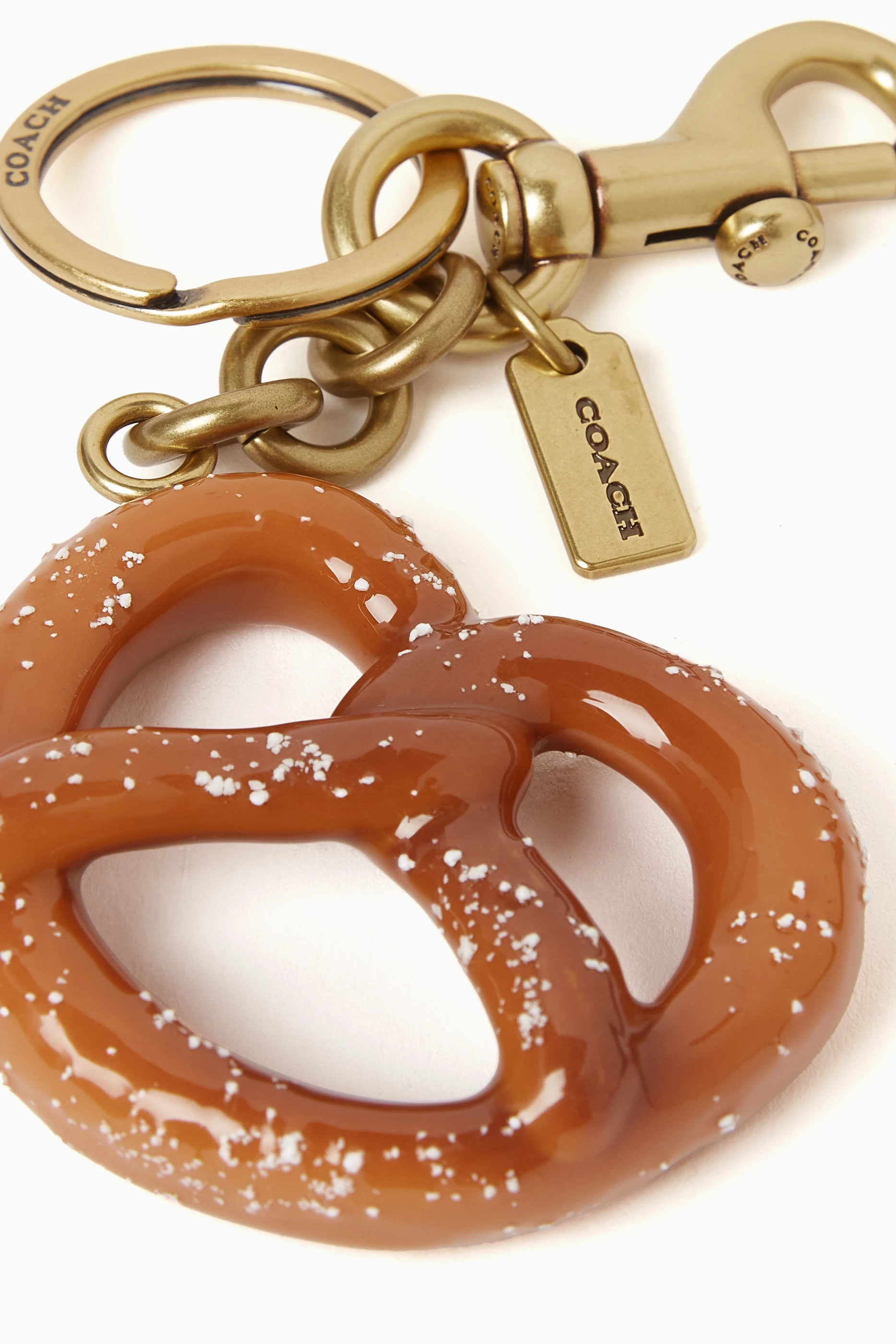 Buy Coach Multicolour Small Pretzel Bag Charm in Gold-tone Brass
