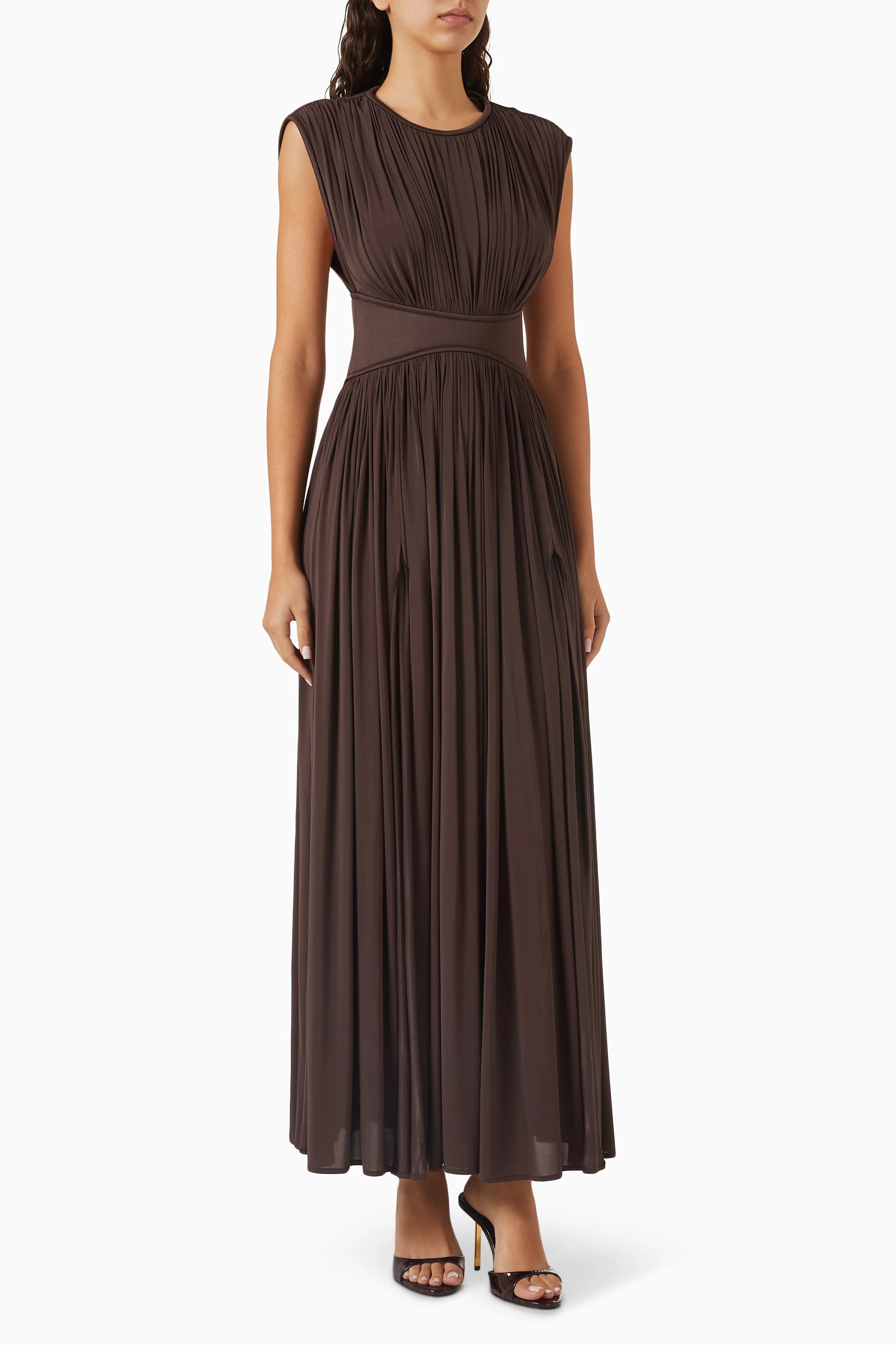 【送料&関税込】Zimmermann Body In Brown Viscose Buy Zimmermann Brown Illuminate Column Dress in Viscose