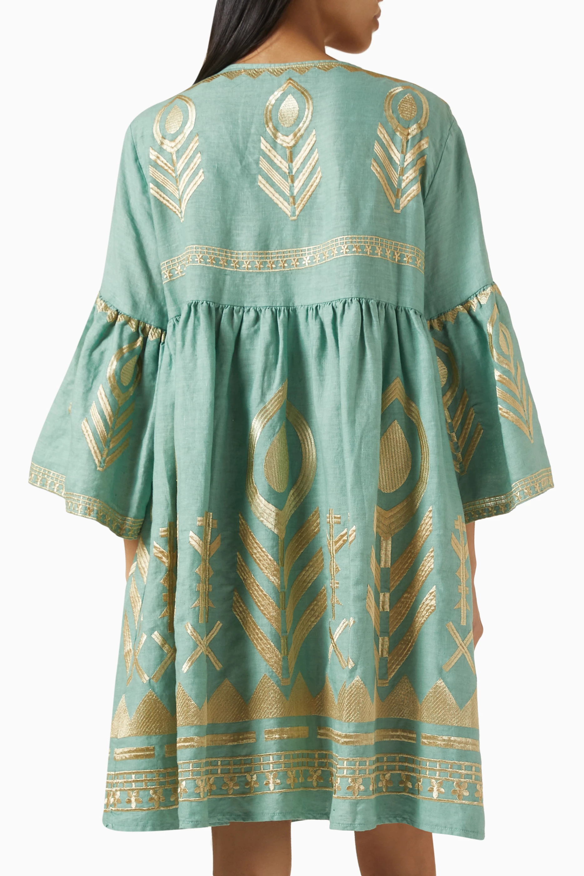 sachin and babi light blue dress Greek Archaic Kori Embroidered Collared Dress main image 0