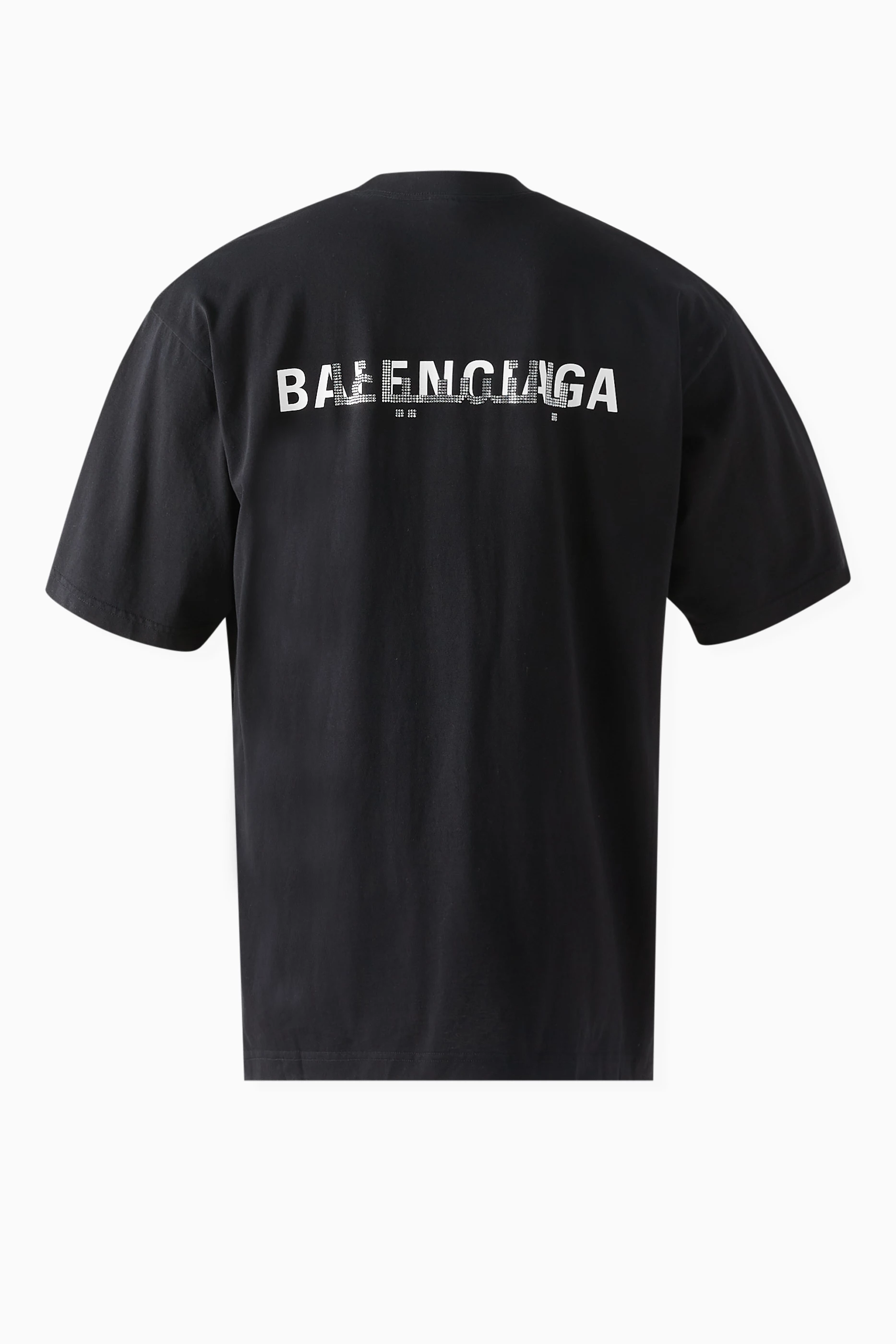 Buy Balenciaga Black Unisex Medium-fit Logo T-shirt in Cotton