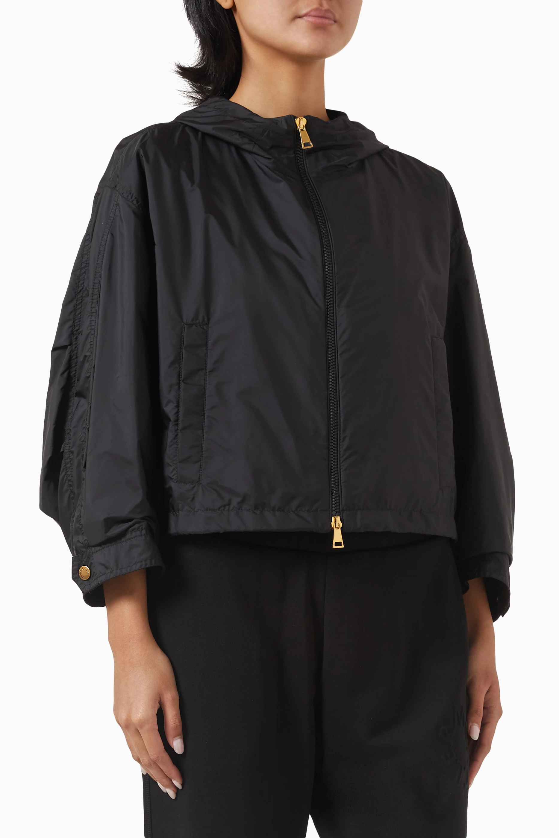 Buy Moncler Black Vizille Rain Jacket in Nylon For Women