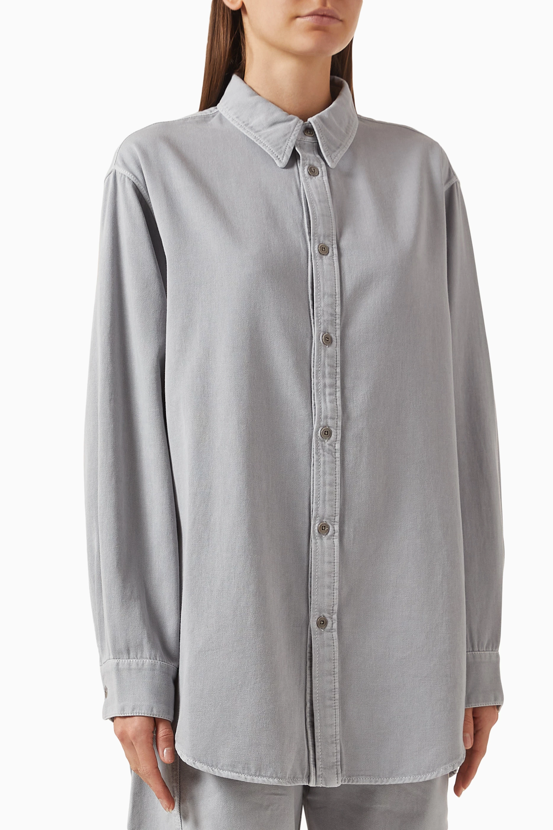 Buy Lemaire Grey Relaxed Shirt in Denim For Women Online