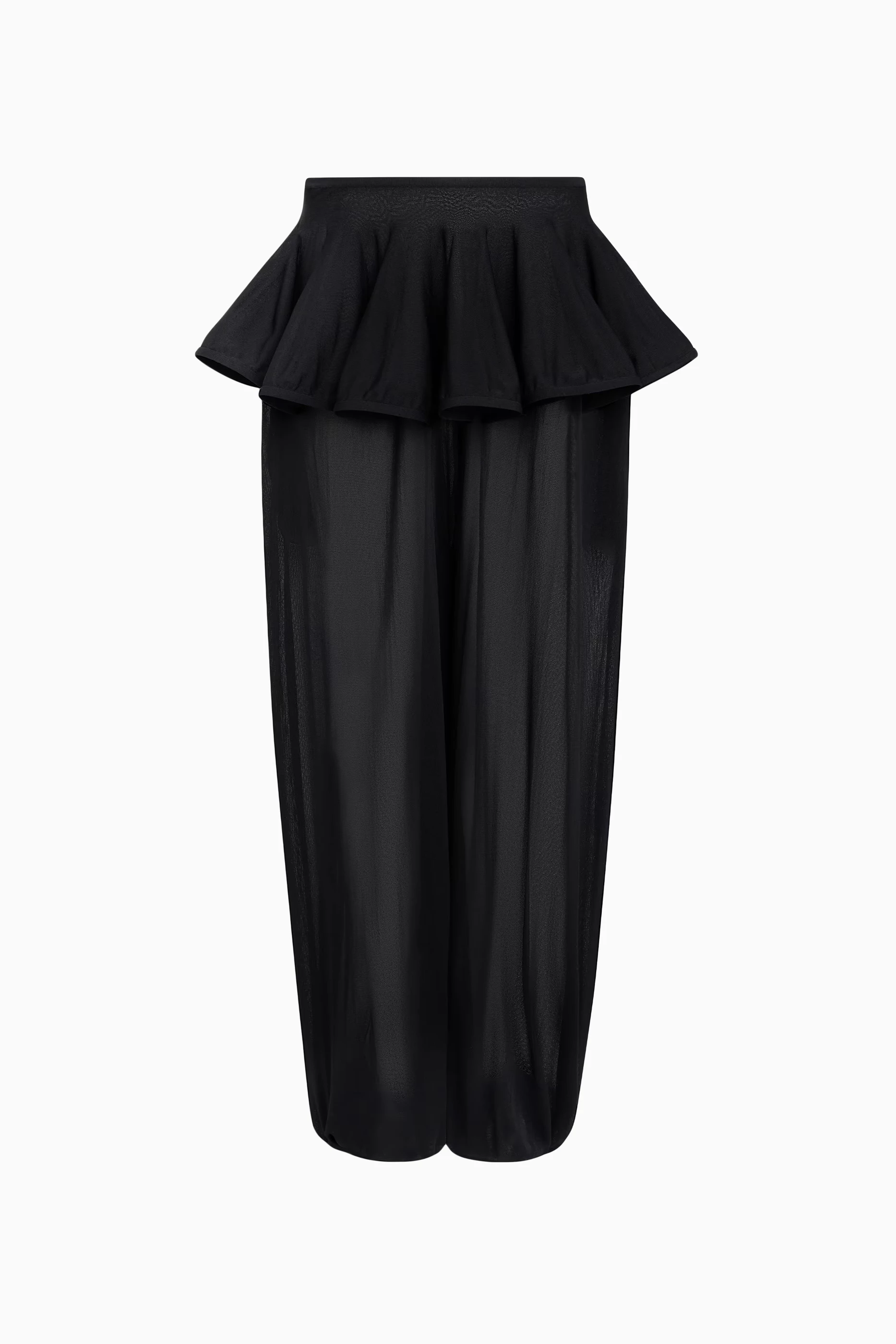 Buy Alaïa Black Peplum Pants in Viscose-knit For Women