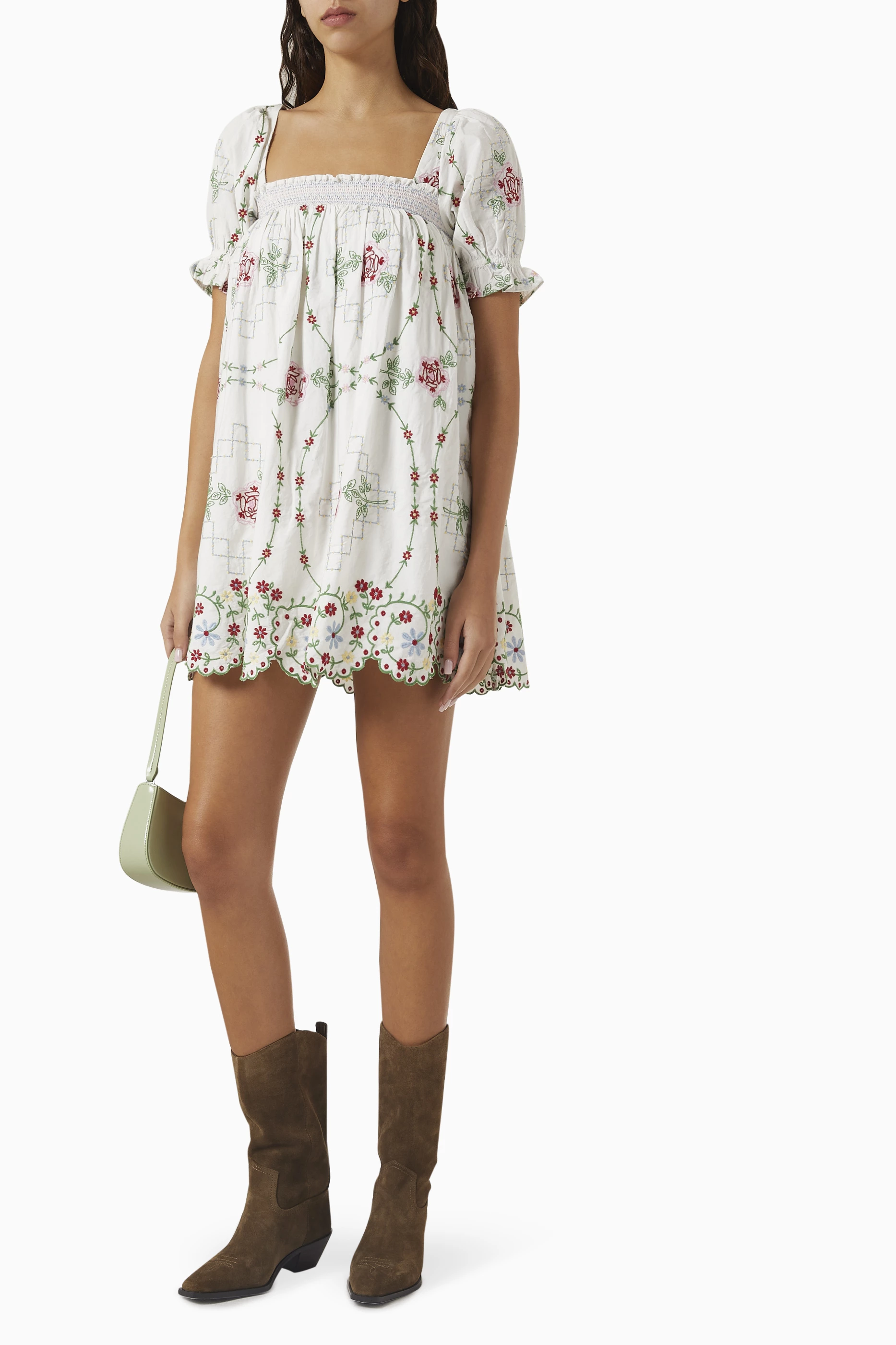 damson madder lulu embroidered mini dress Buy Damson Madder White Lulu Embroidered Mini Dress For Women Online
