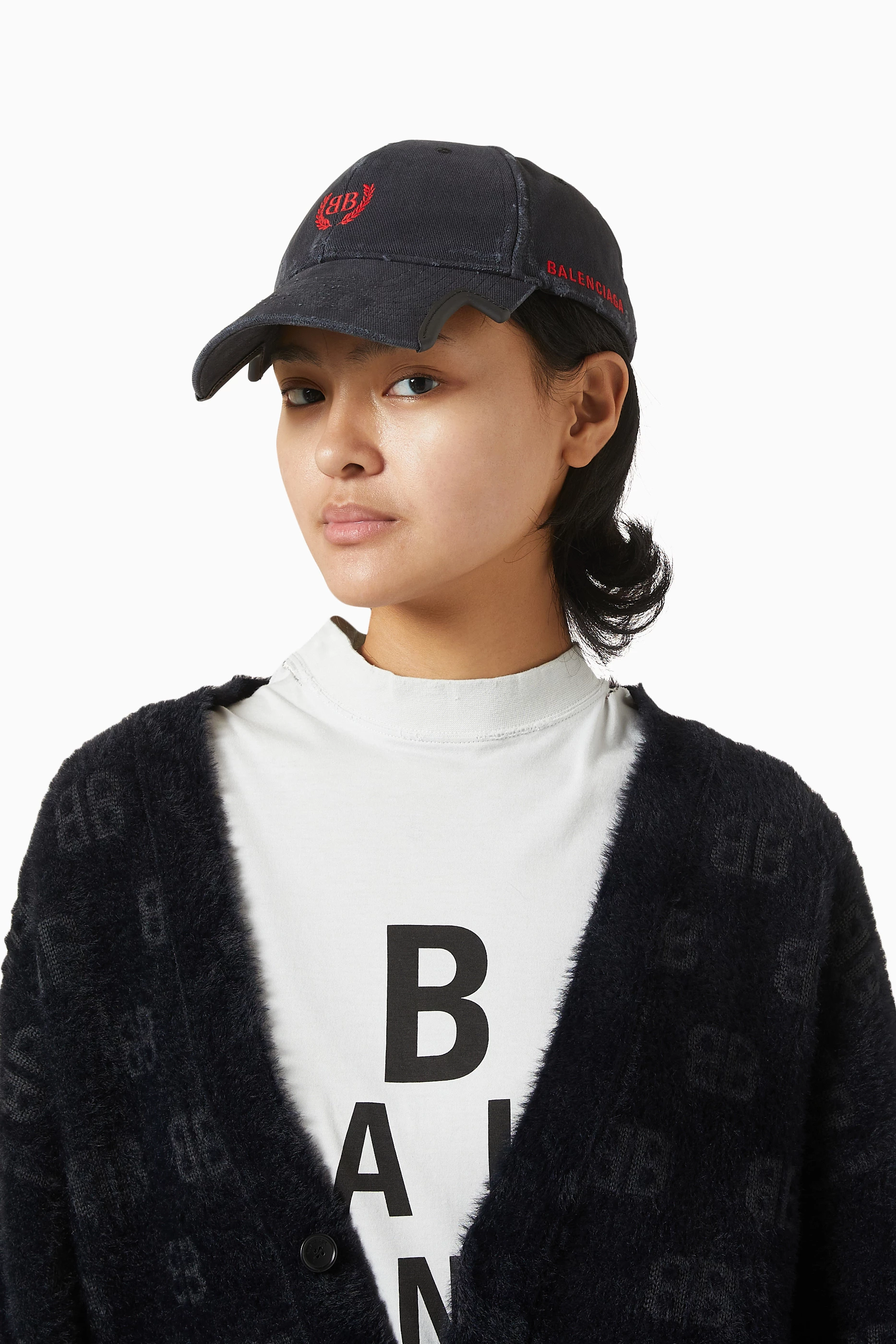 Buy Balenciaga Black Laurel Classic Cap in Cotton For UNISEX