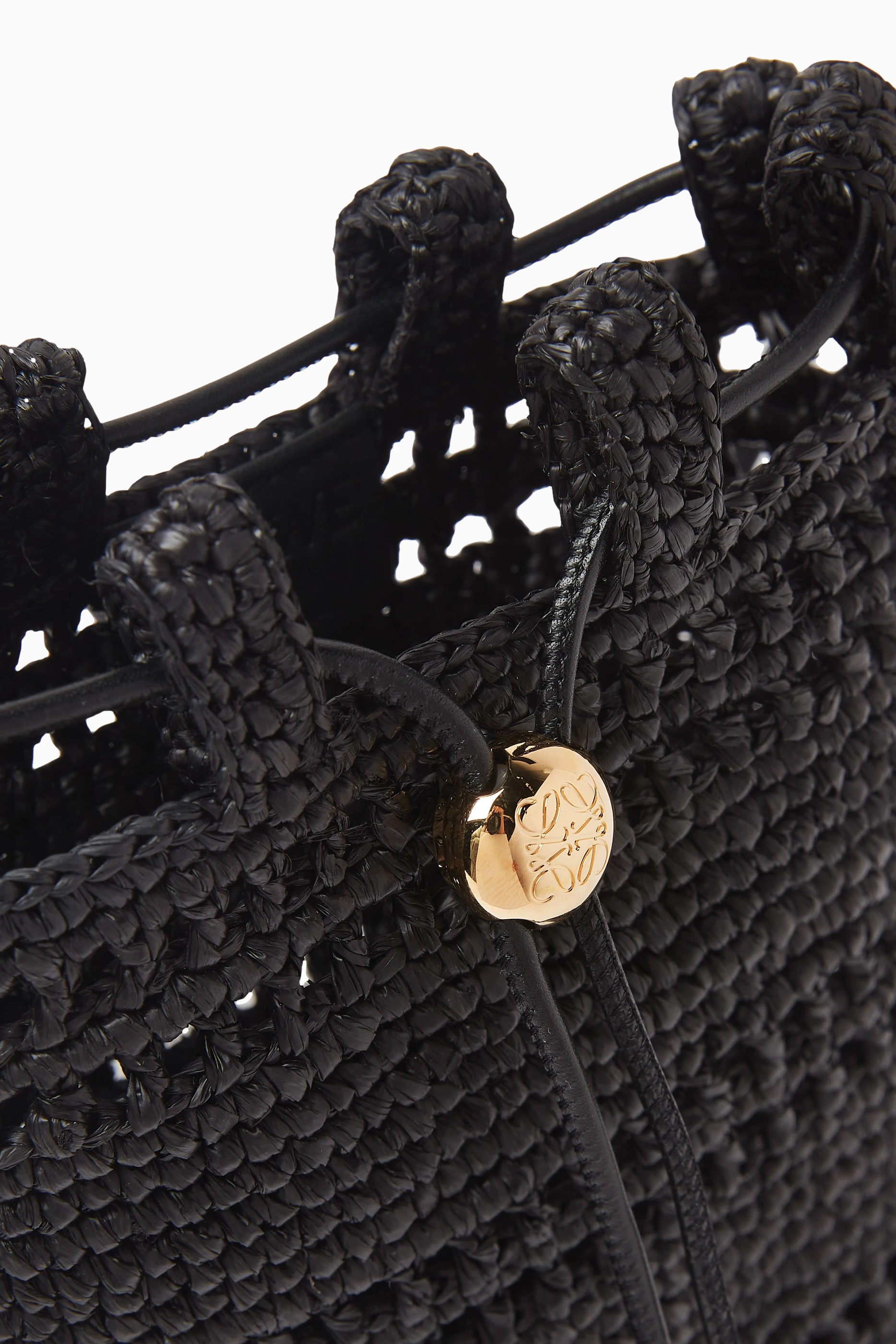 Buy LOEWE Black x Paula's Ibiza Drawstring Pocket Bag in Raffia