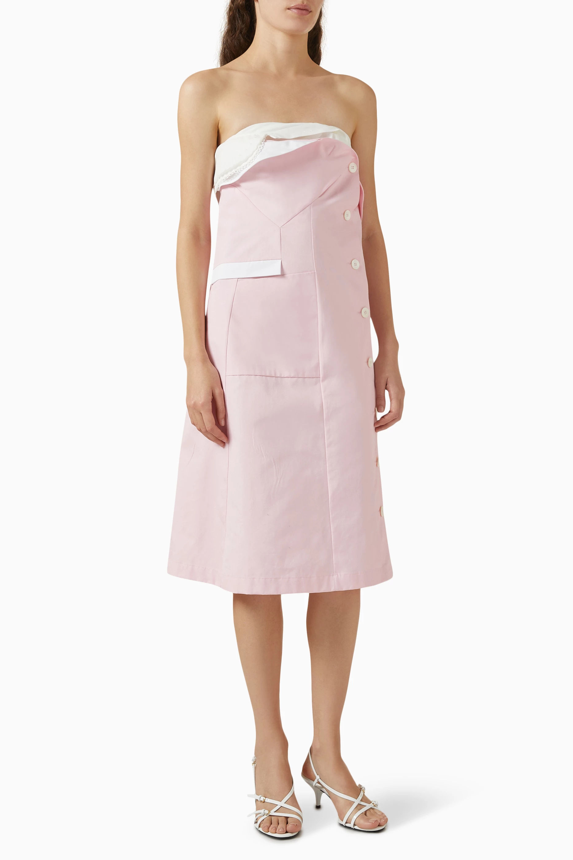 【送料&関税込】Miu Miu Pink Poplin Dress Satin slip dress in pink - Miu Miu | Mytheresa