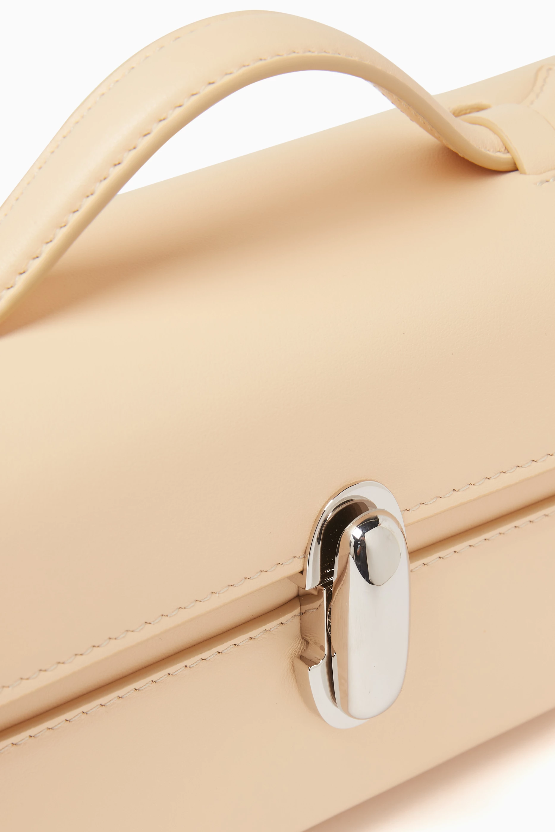 Buy SAVETTE Neutral Slim Symmetry Pochette Bag in Smooth Leather