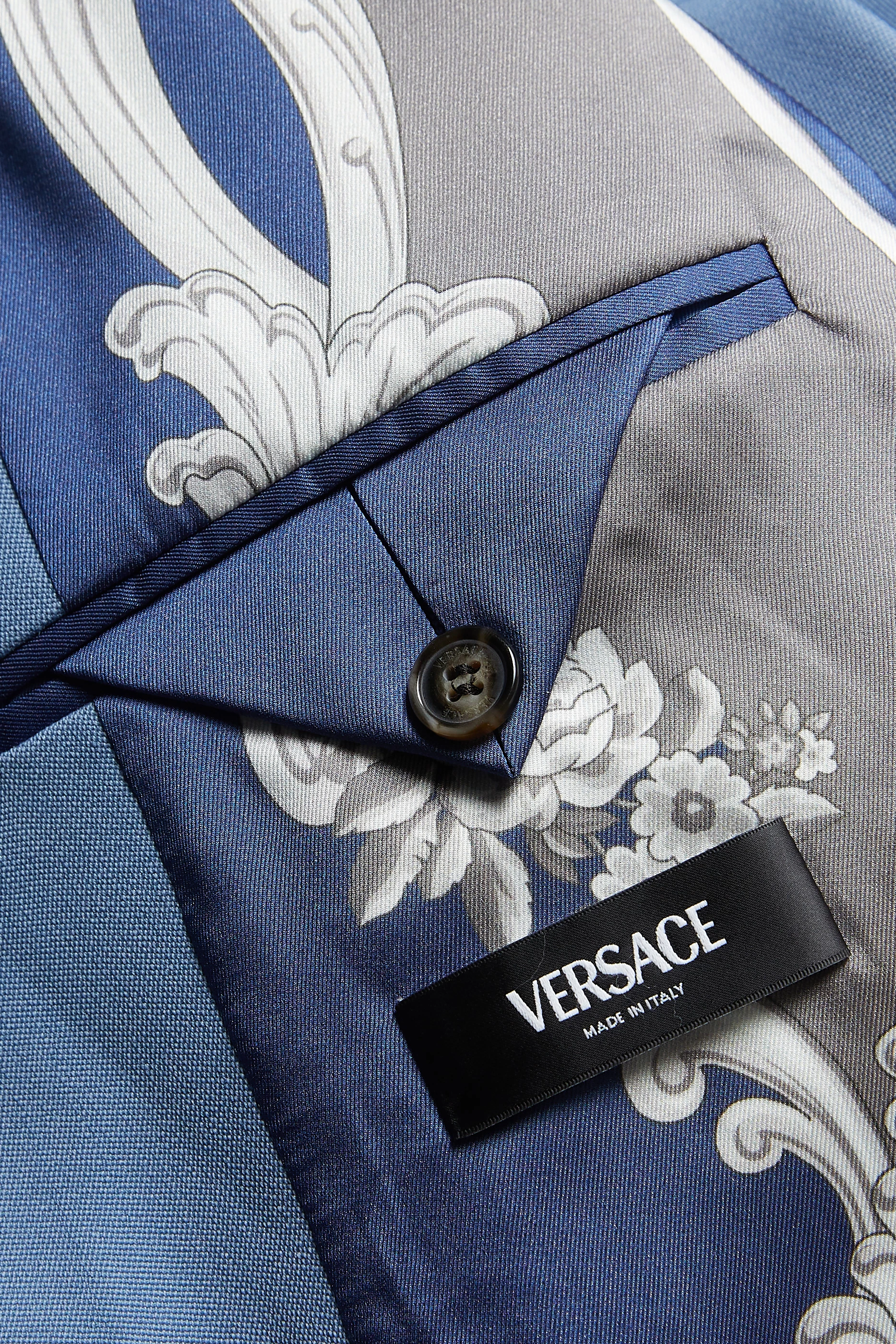 Buy Versace Blue Single-breasted Blazer in Virgin Wool For