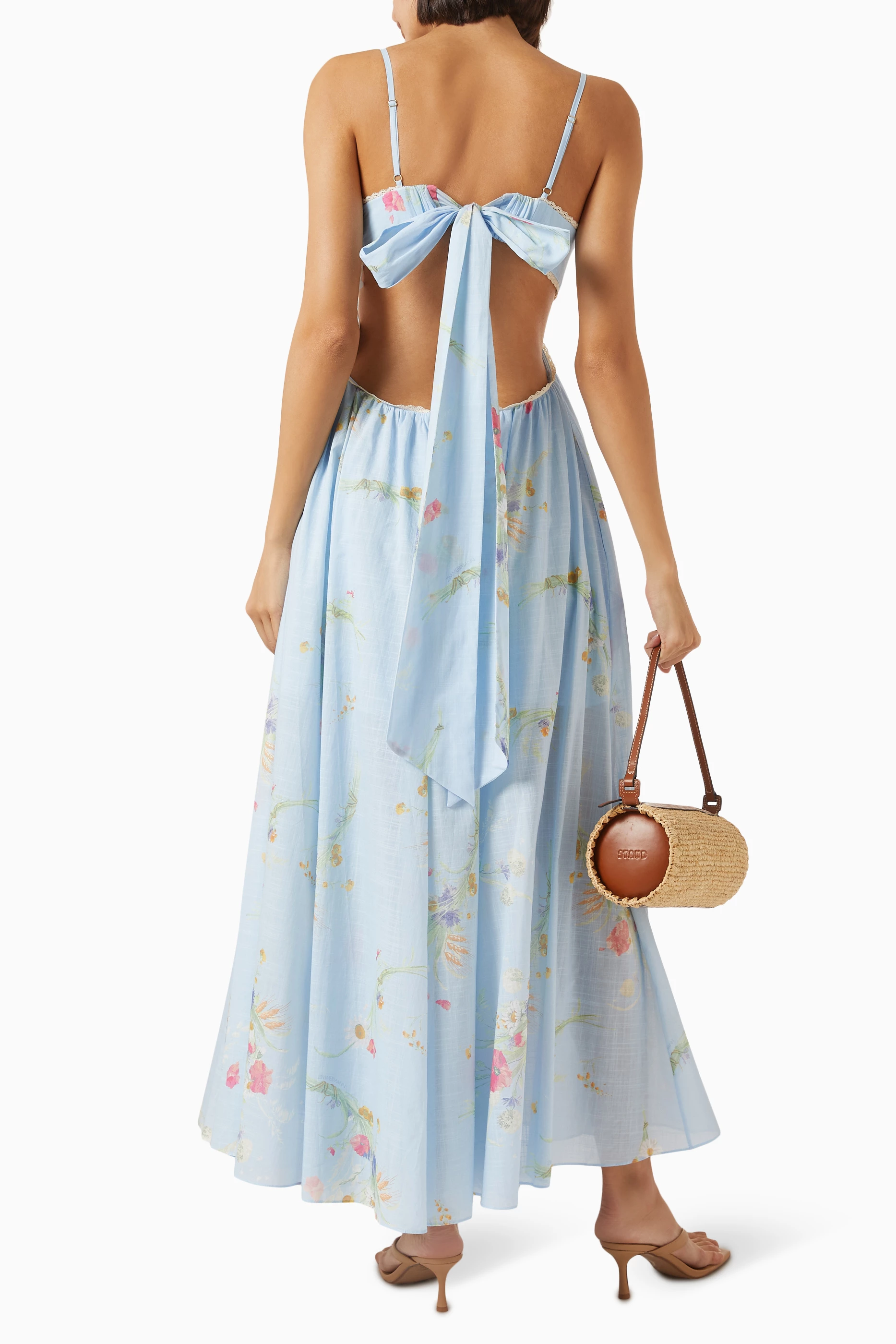 Buy Zimmermann Blue Lucky Picnic Maxi Dress in Cotton For