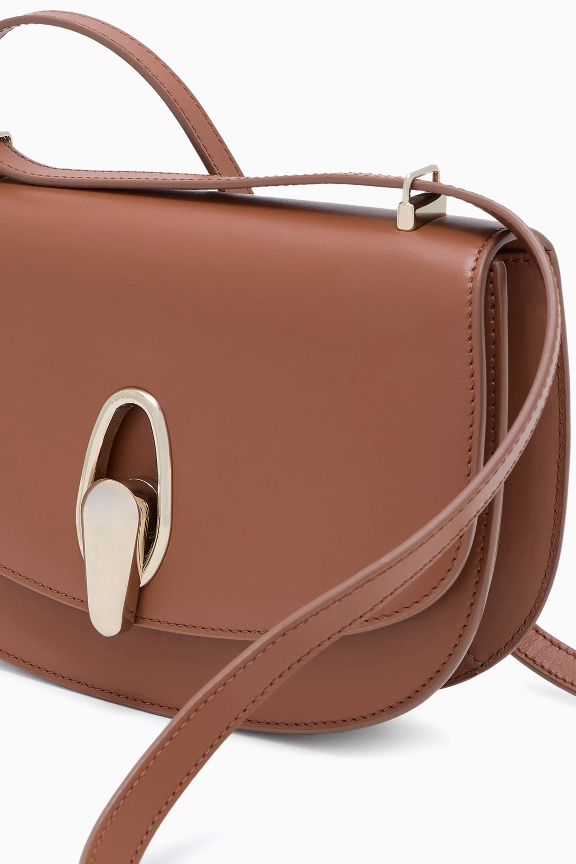Buy Giorgio Armani Brown Twist-lock Crossbody Bag in Leather For
