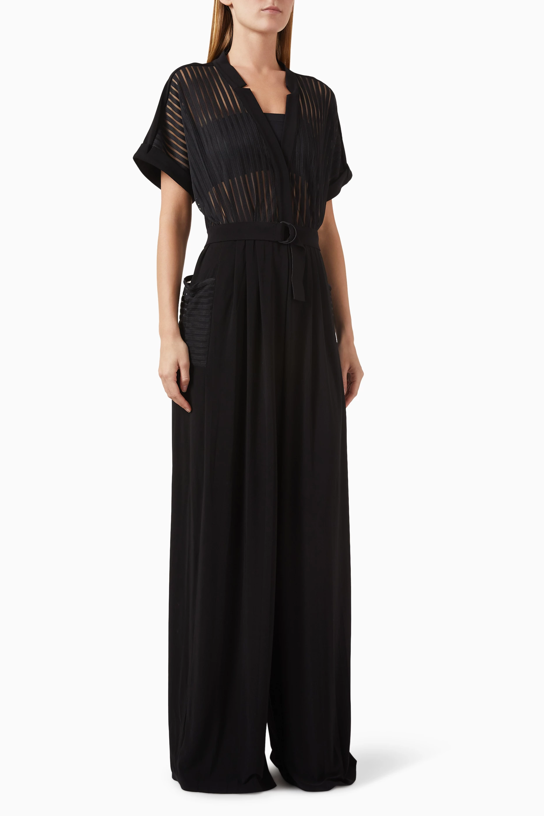 NORMA KAMALI ノーマカマリ ジャンプスーツ Geralyn 1063778 GERALYN SHORT SLEEVE JUMPSUIT – Black – Norma Kamali