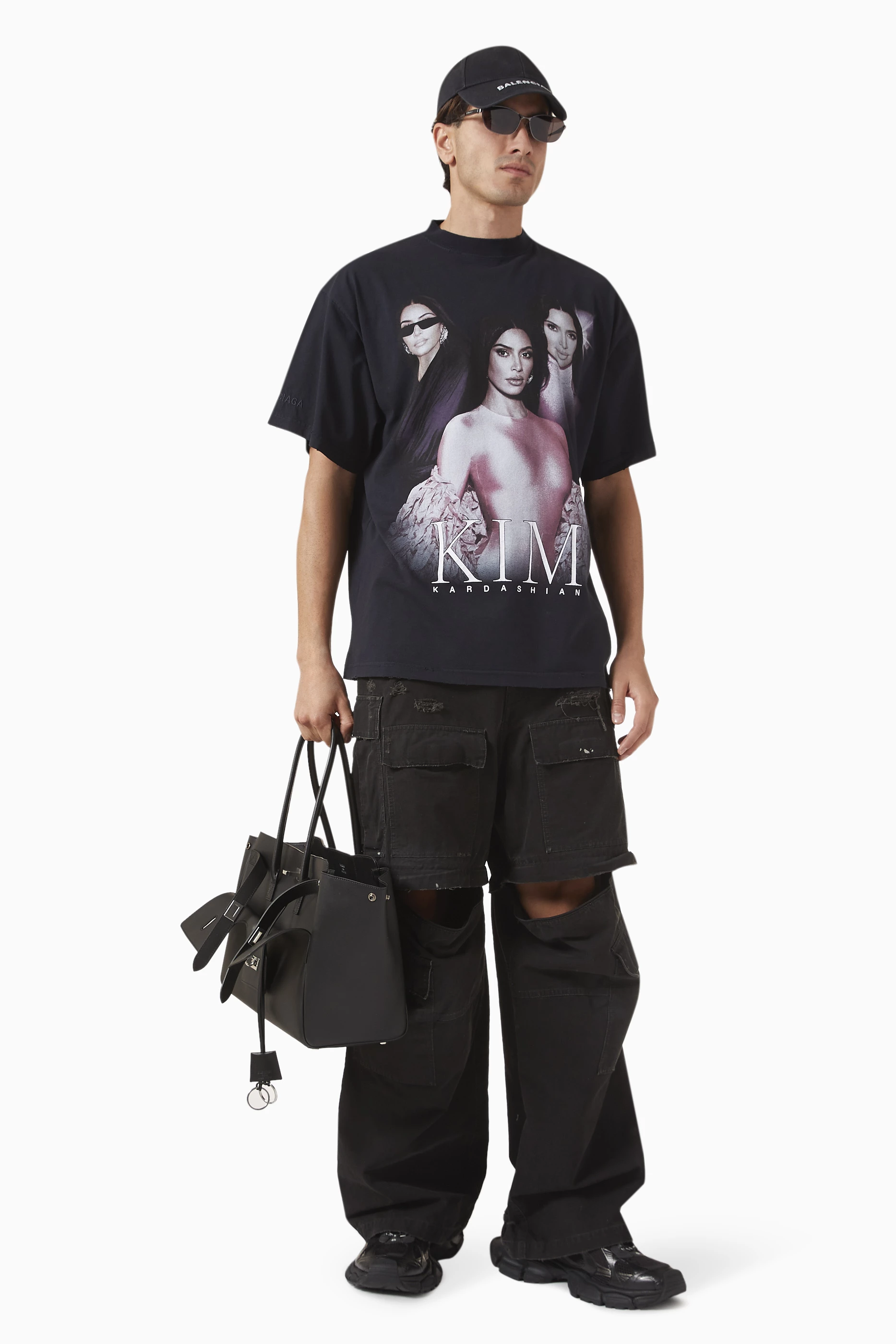 Buy Balenciaga Black Unisex Kim K Oversized T-shirt in Cotton For