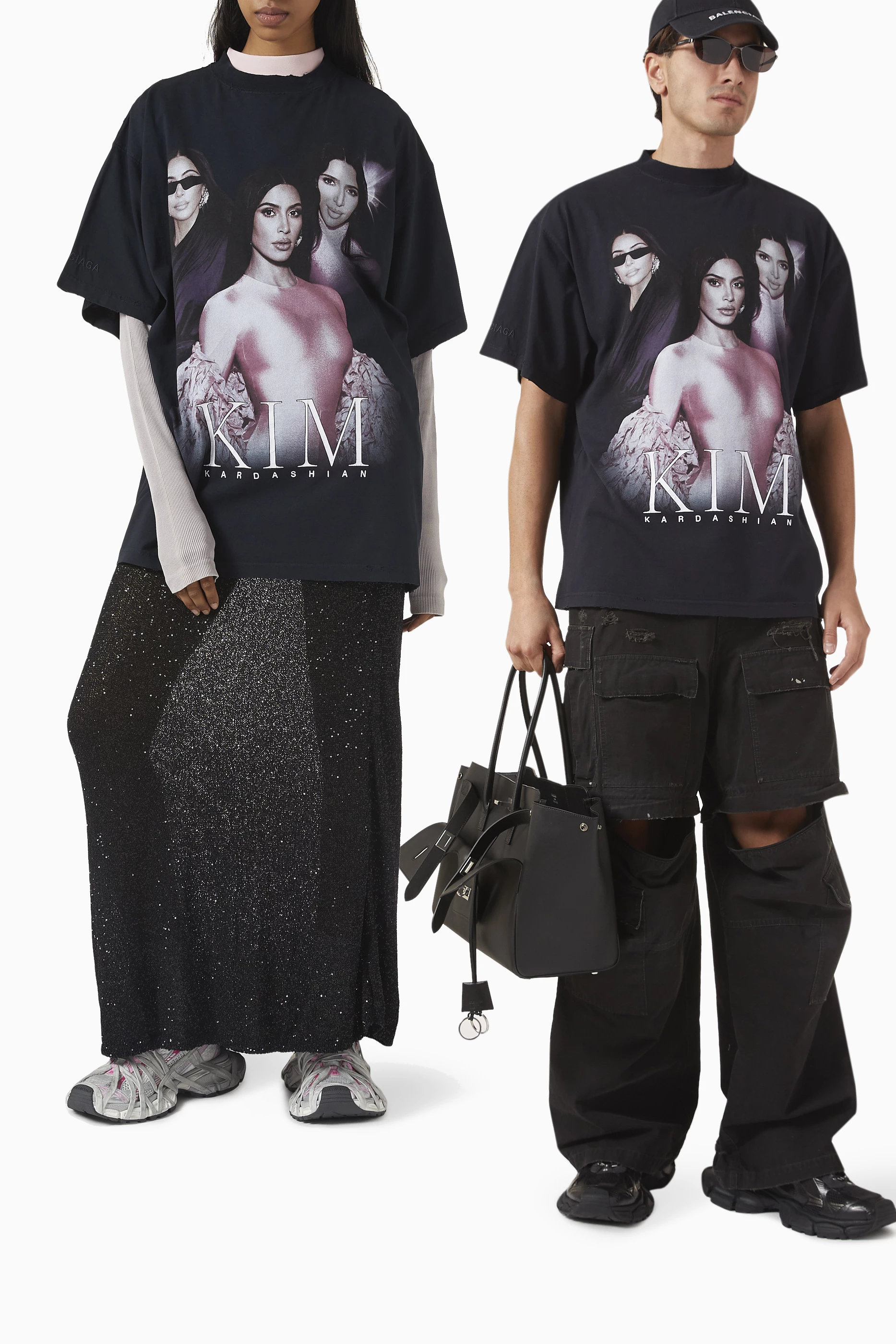Buy Balenciaga Black Unisex Kim K Oversized T-shirt in Cotton For 