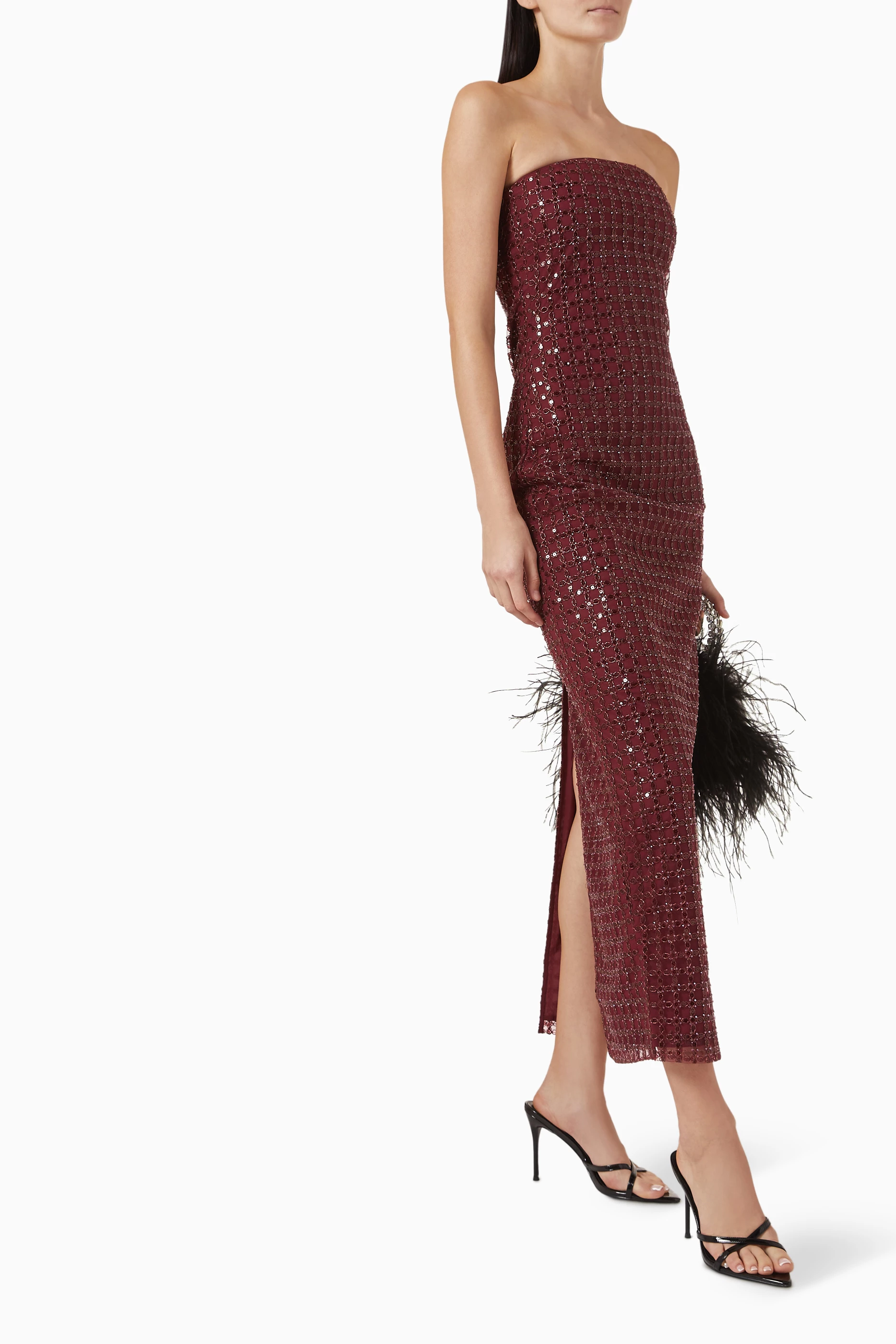 Buy Rotate Birger Christensen Red Beaded Tube Maxi Dress For Women Online |  Ounass Saudi