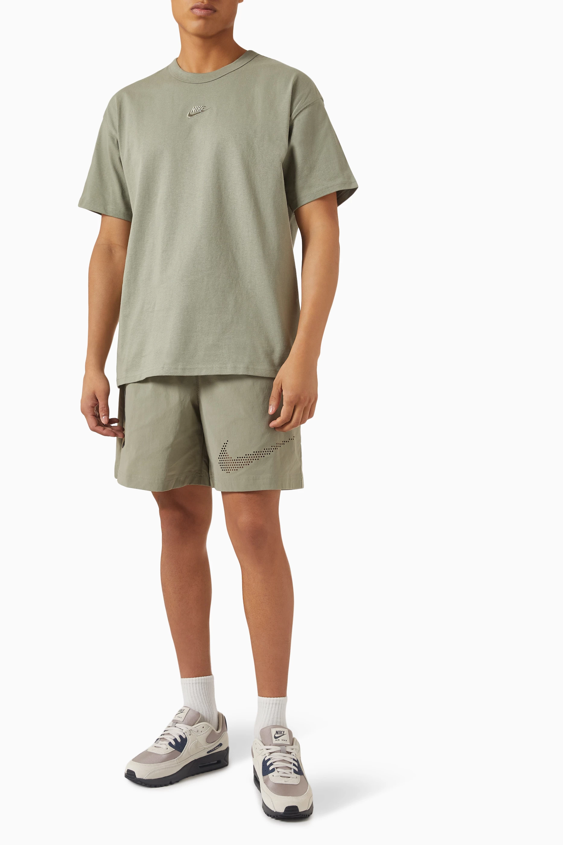 Buy Nike Green Premium Essentials T-shirt in Cotton For Men Online