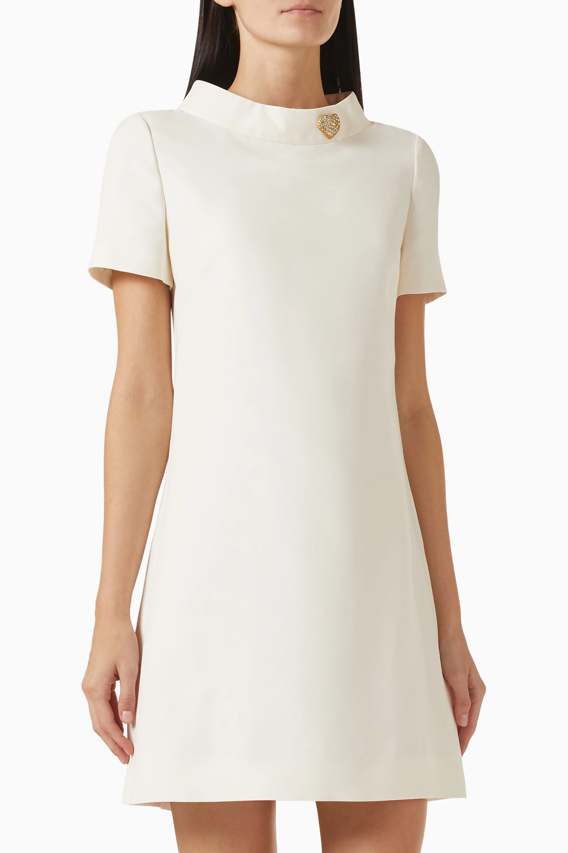 white long sleeve dress mini White Deep V Long Sleeve Lace Mini Dress