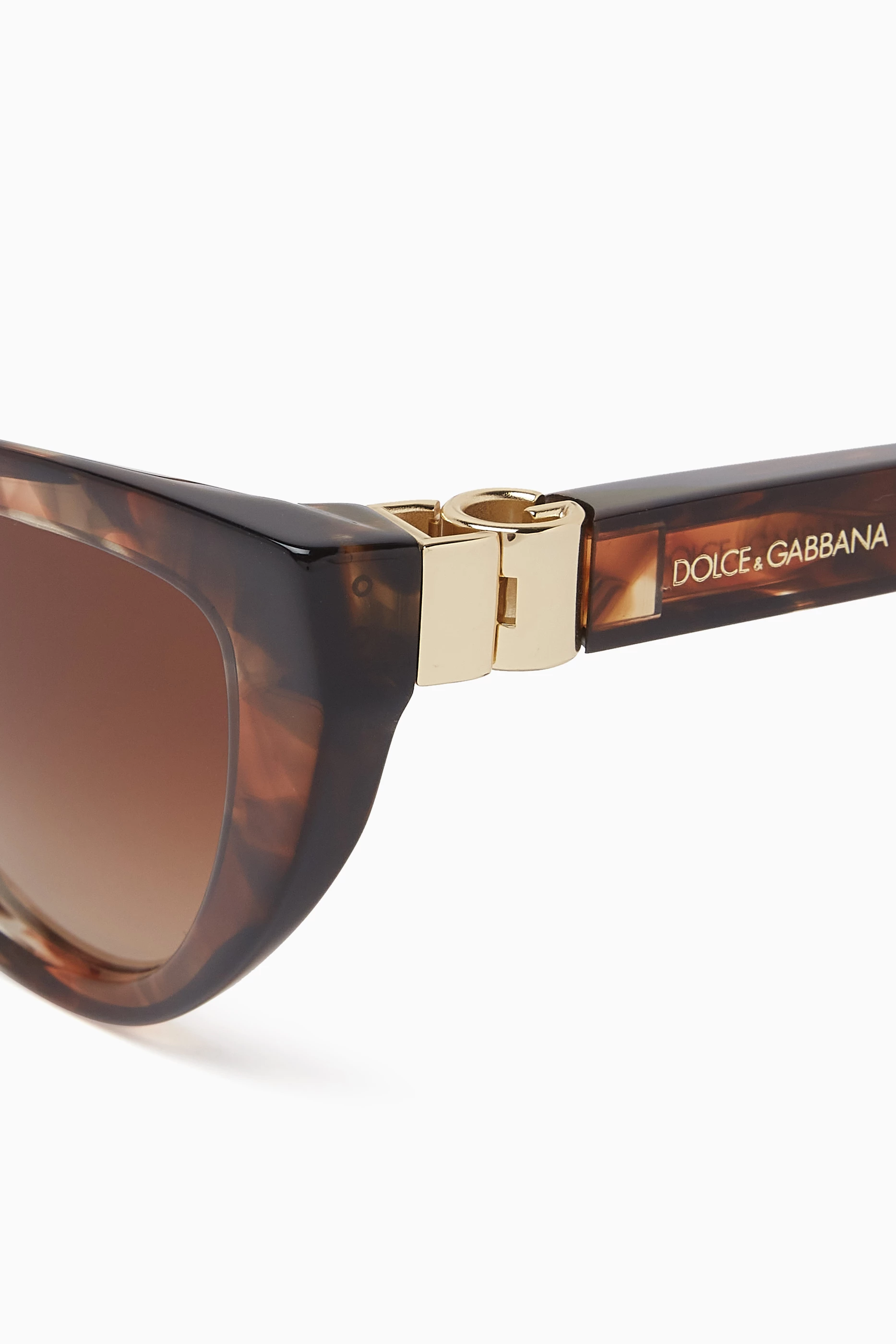 Dolce & Gabbana Tortoiseshell Cat-Eye Sunglasses - Brown & Gold Accents DG 4368 502/13 tortoise - eye-oo.com main image 4