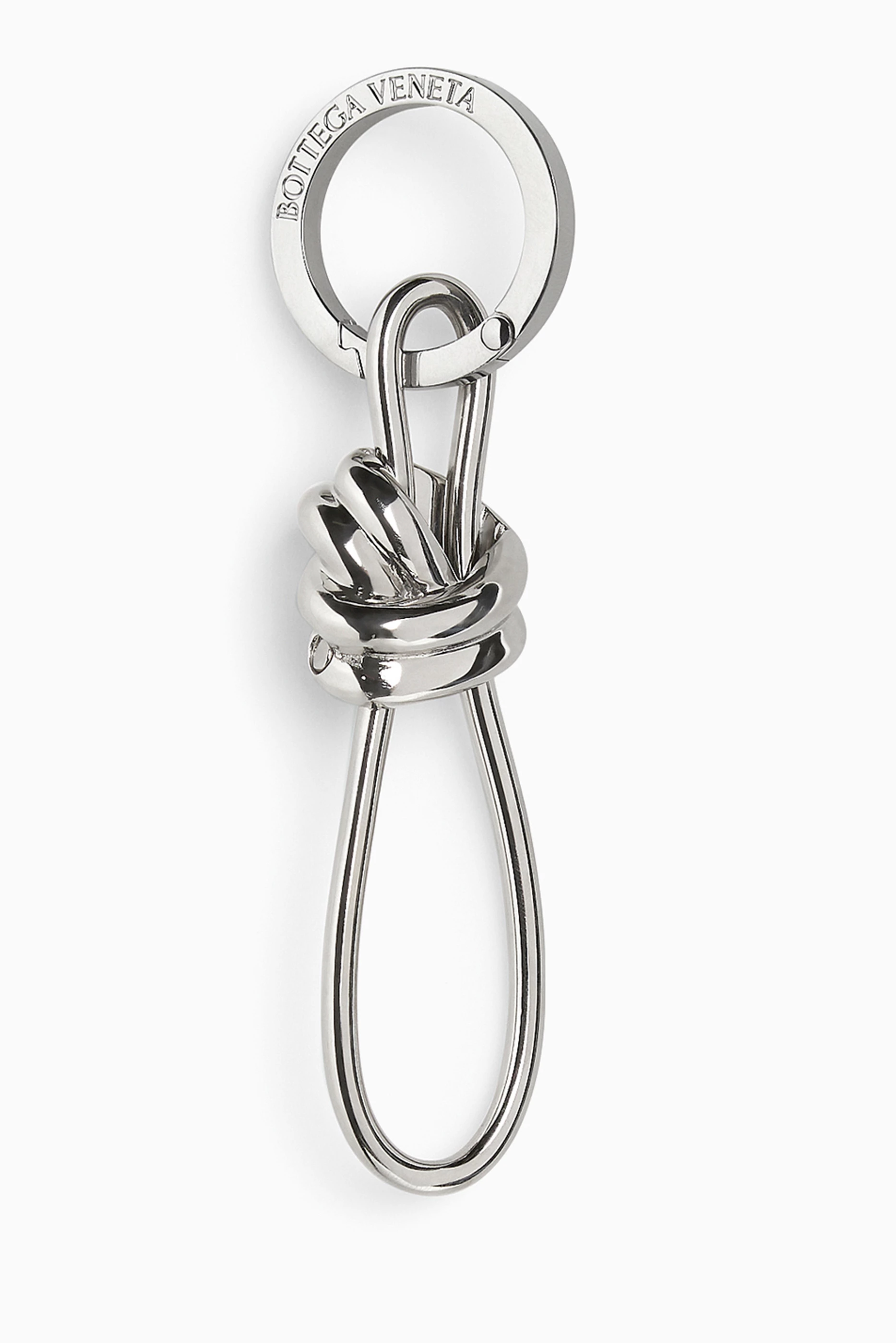 Buy Bottega Veneta Grey Andiamo Key Ring in Metal For Women Online