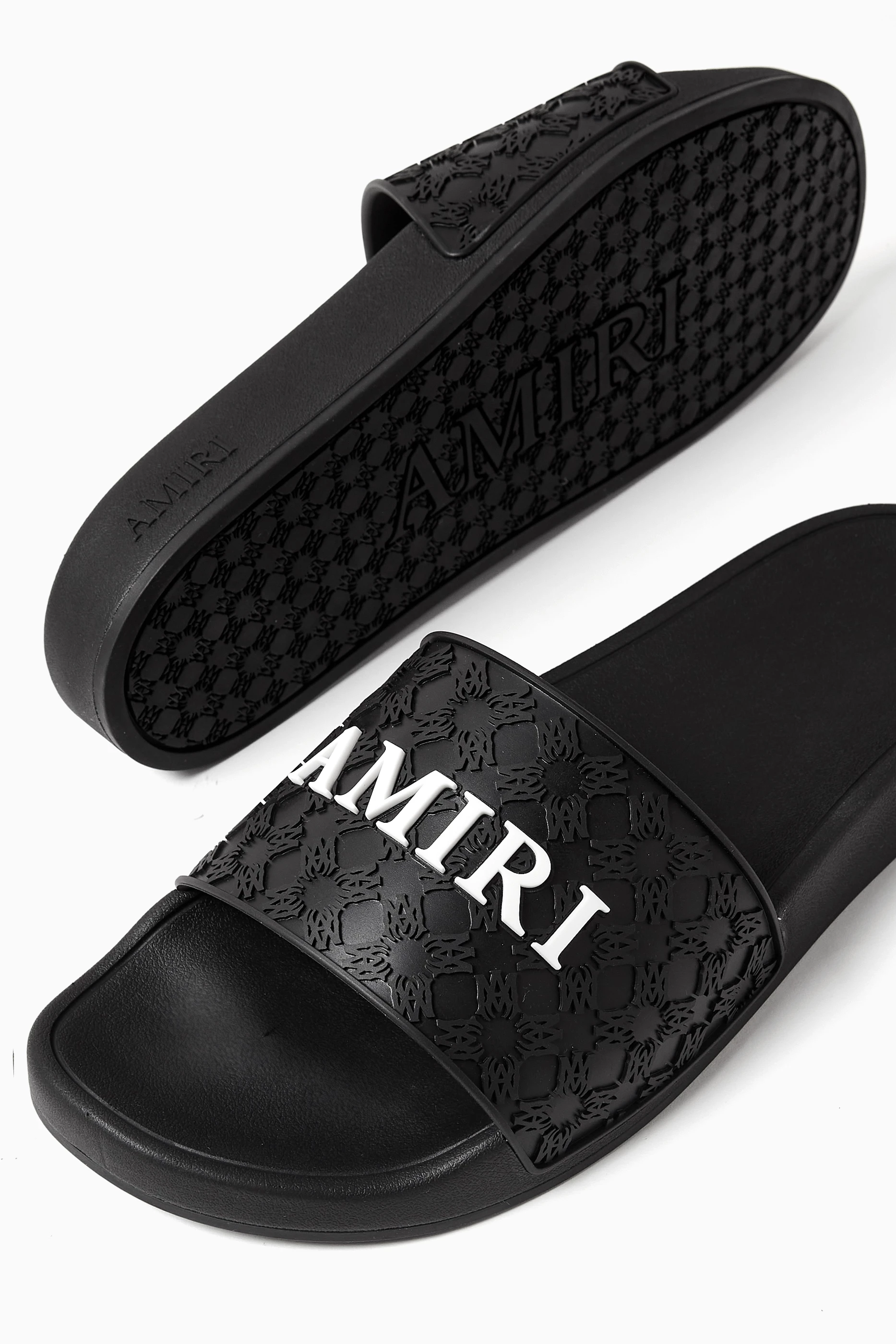 Amiri☆関税込み☆MA クワッドプールスライド Buy Amiri Black MA Quad Pool Slides in Rubber For Men Online