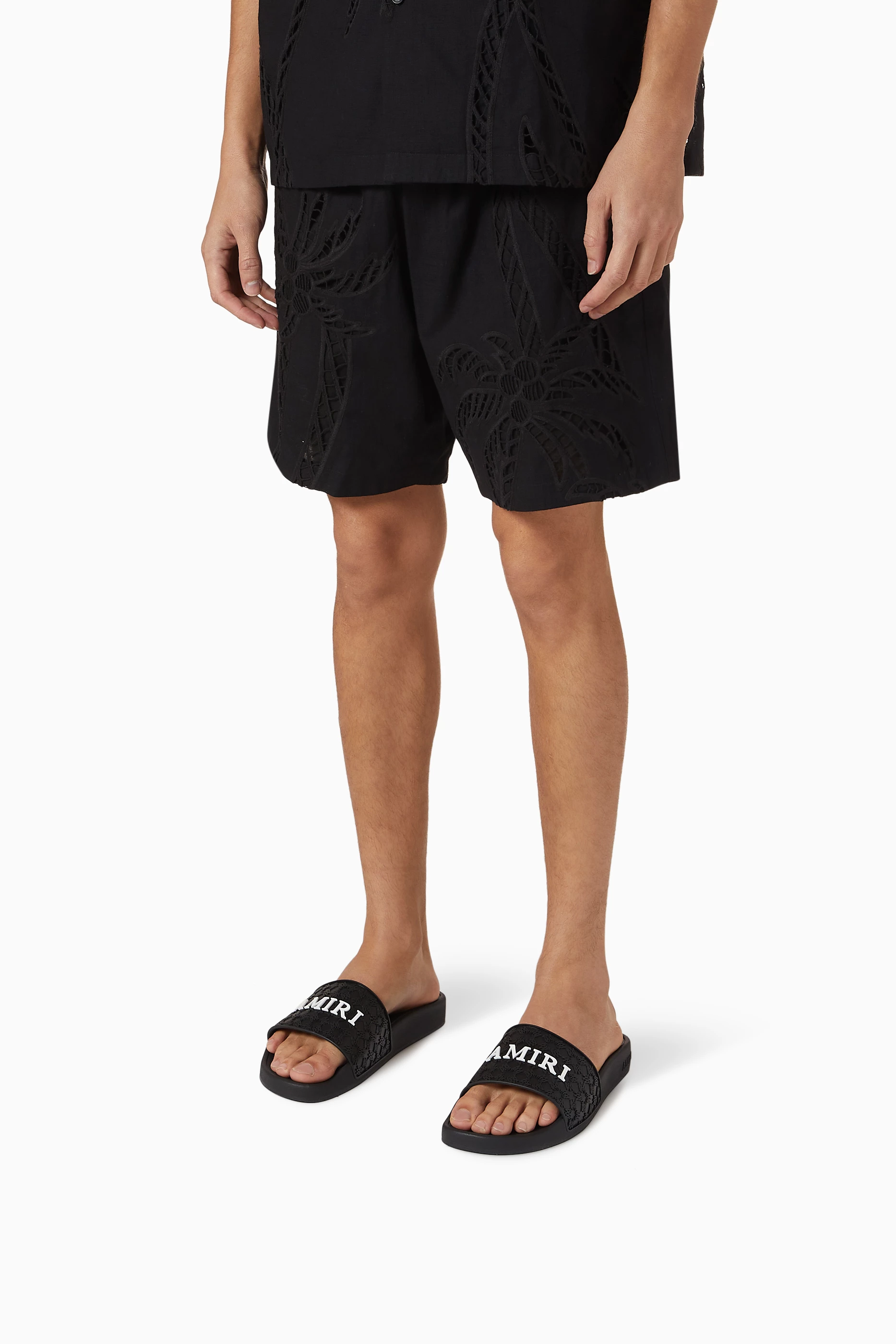 Amiri☆関税込み☆MA クワッドプールスライド Buy Amiri Black MA Quad Pool Slides in Rubber For Men Online