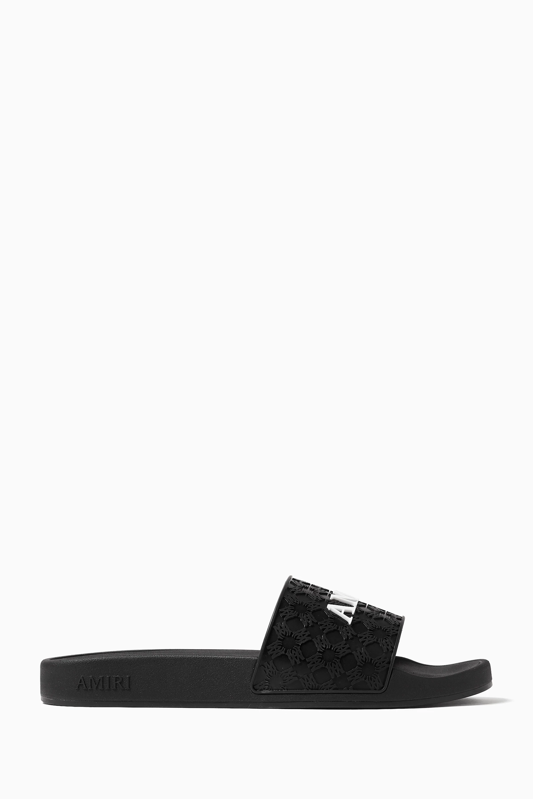 Buy Amiri Black MA Quad Pool Slides in Rubber For Men Online