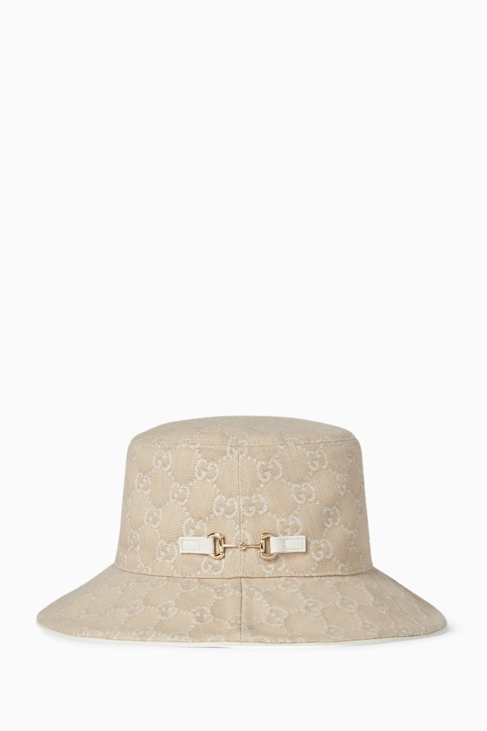 NWT GUCCI CANVAS BUCKET HAT WHITE LOGO Sz S 57 Cm 100% Authentic NWT Gucci Liberty London bucket hat In White Size L main image 4