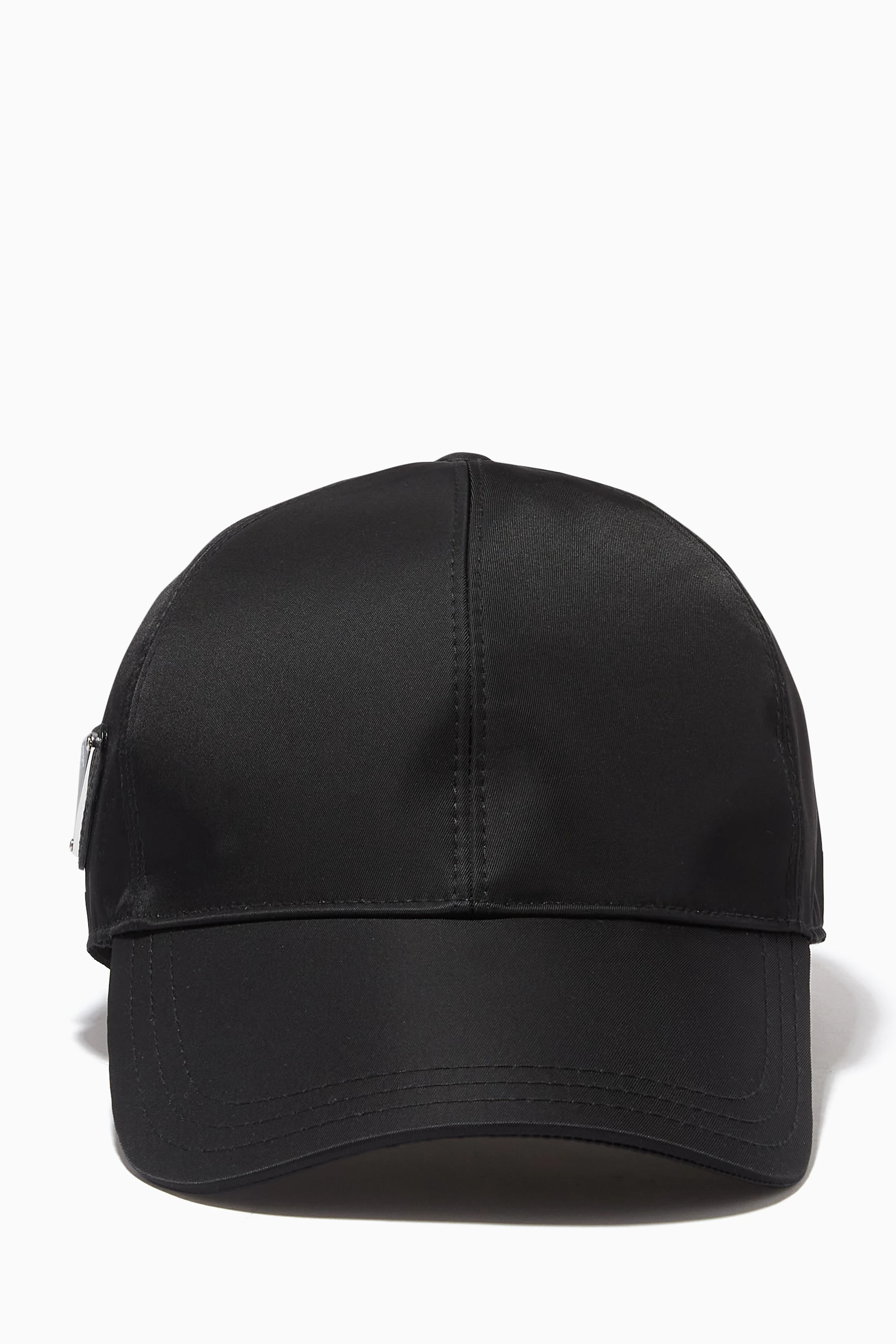 Buy Prada Black Triangle Logo Baseball Cap in Re-Nylon For 