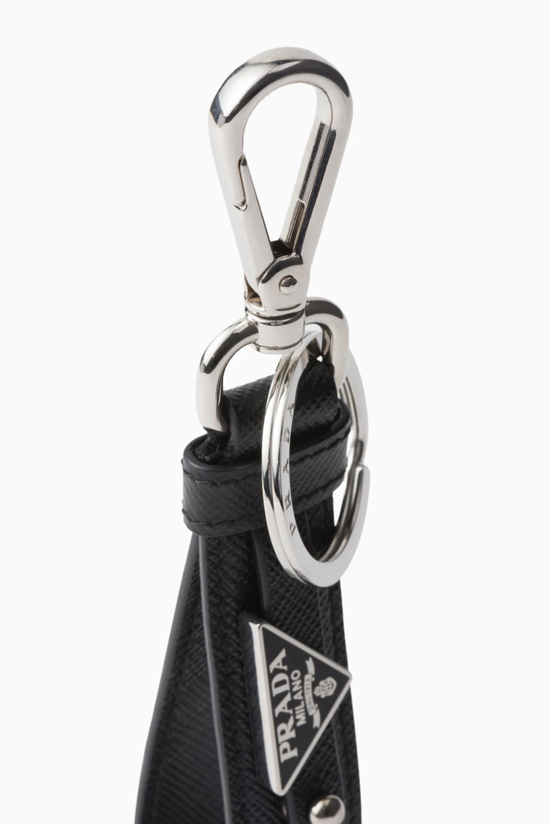 Buy Prada Black Keychain in Saffiano Leather For Men Online