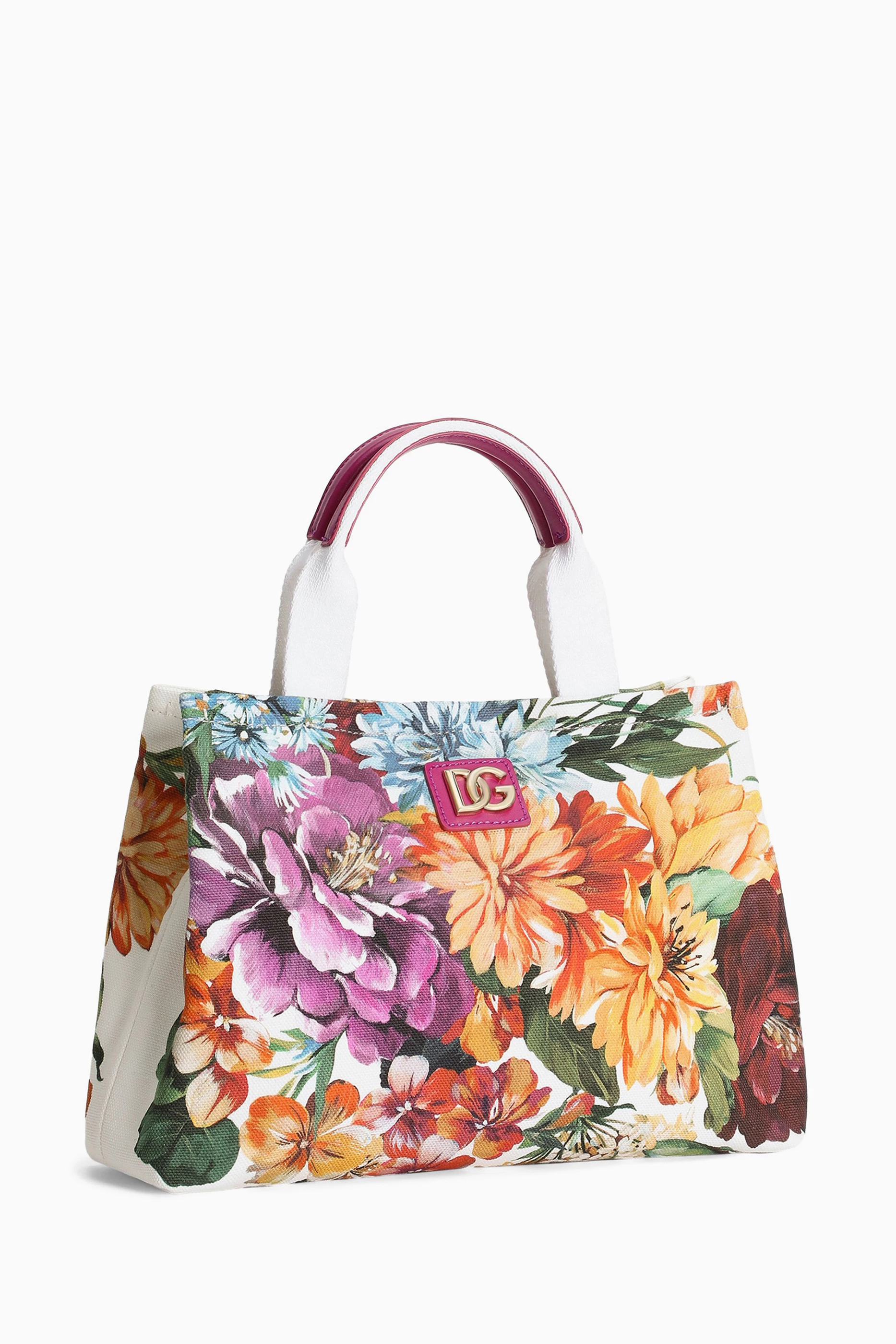 Buy Dolce Gabbana Multicolour Floral Handbag in Canvas For Girls