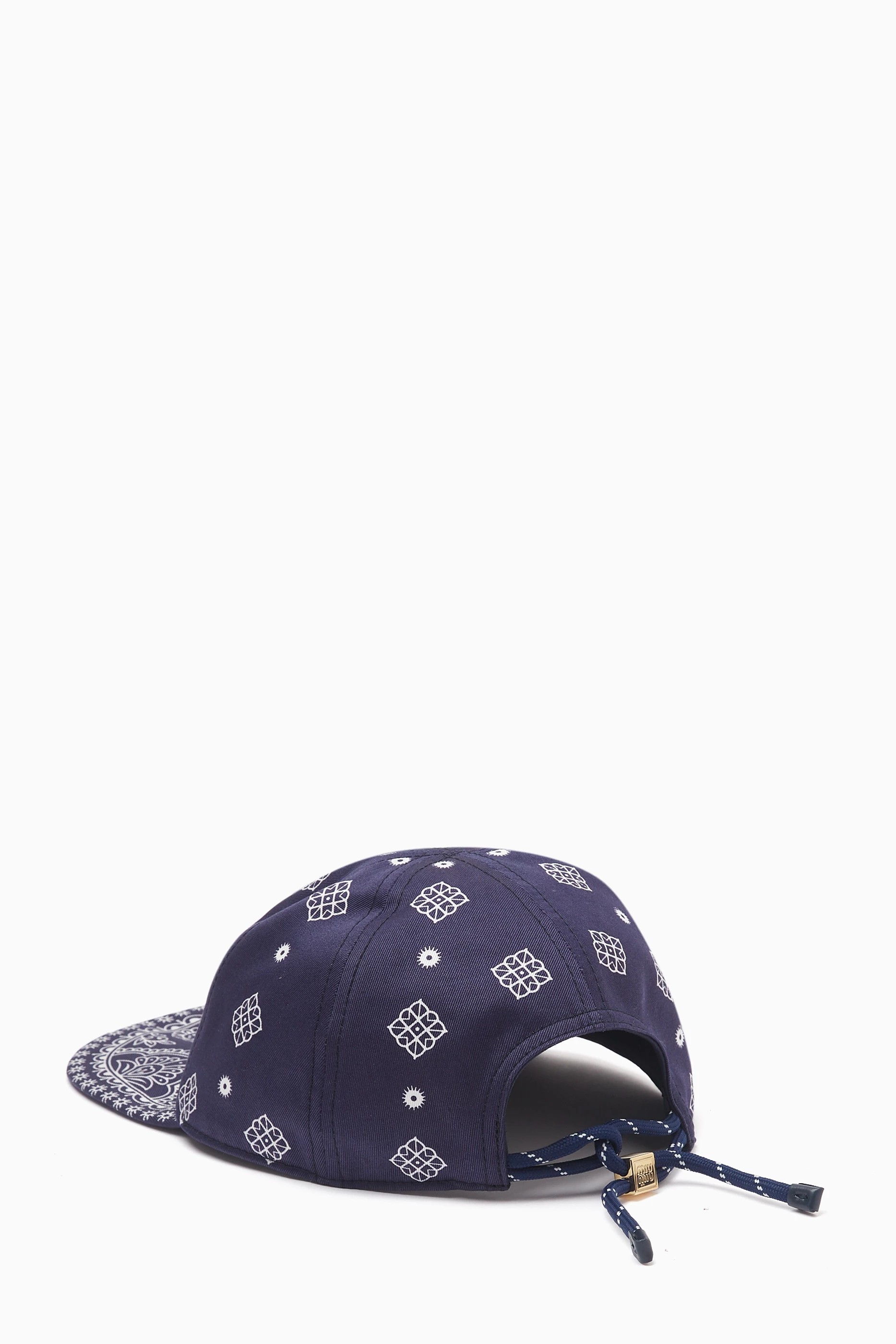 Buy Miu Miu Blue Bandana-print Baseball Cap in Cotton For  display picture 1