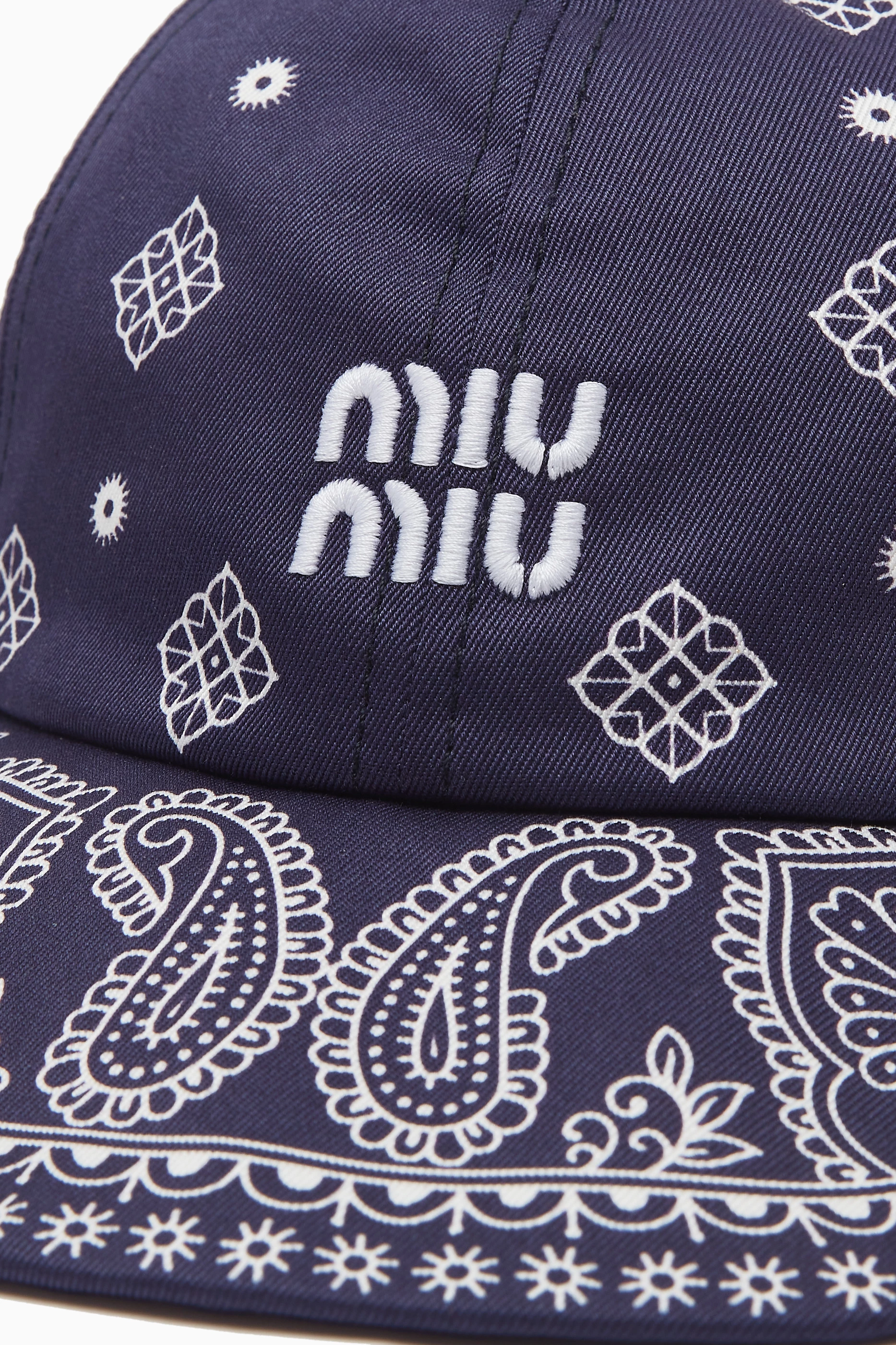 Miu Miu Embroidered Logo Bandana Baseball Cap Miu Luxury Baseball Cap Designer Beanie Hat For Men... From  main image 4