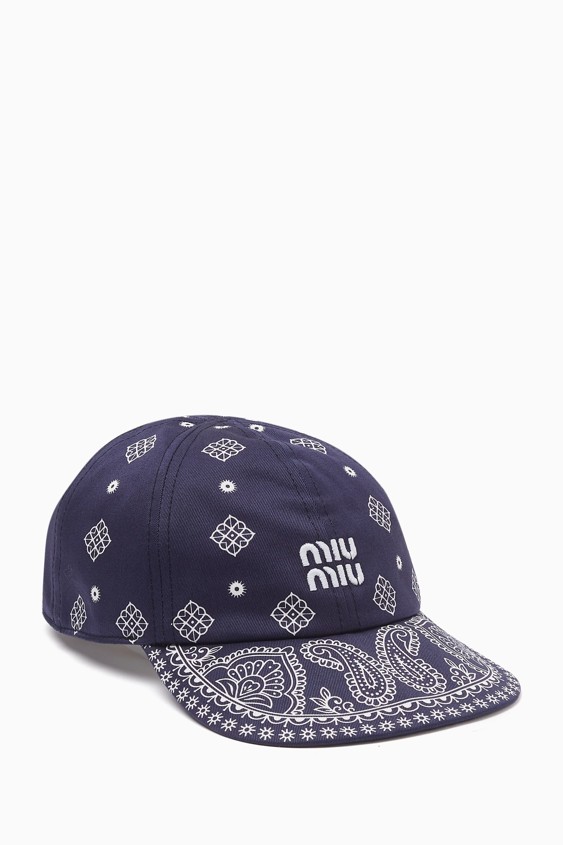 Miu Miu Embroidered Logo Bandana Baseball Cap Miu Luxury Baseball Cap Designer Beanie Hat For Men... From  main image 3