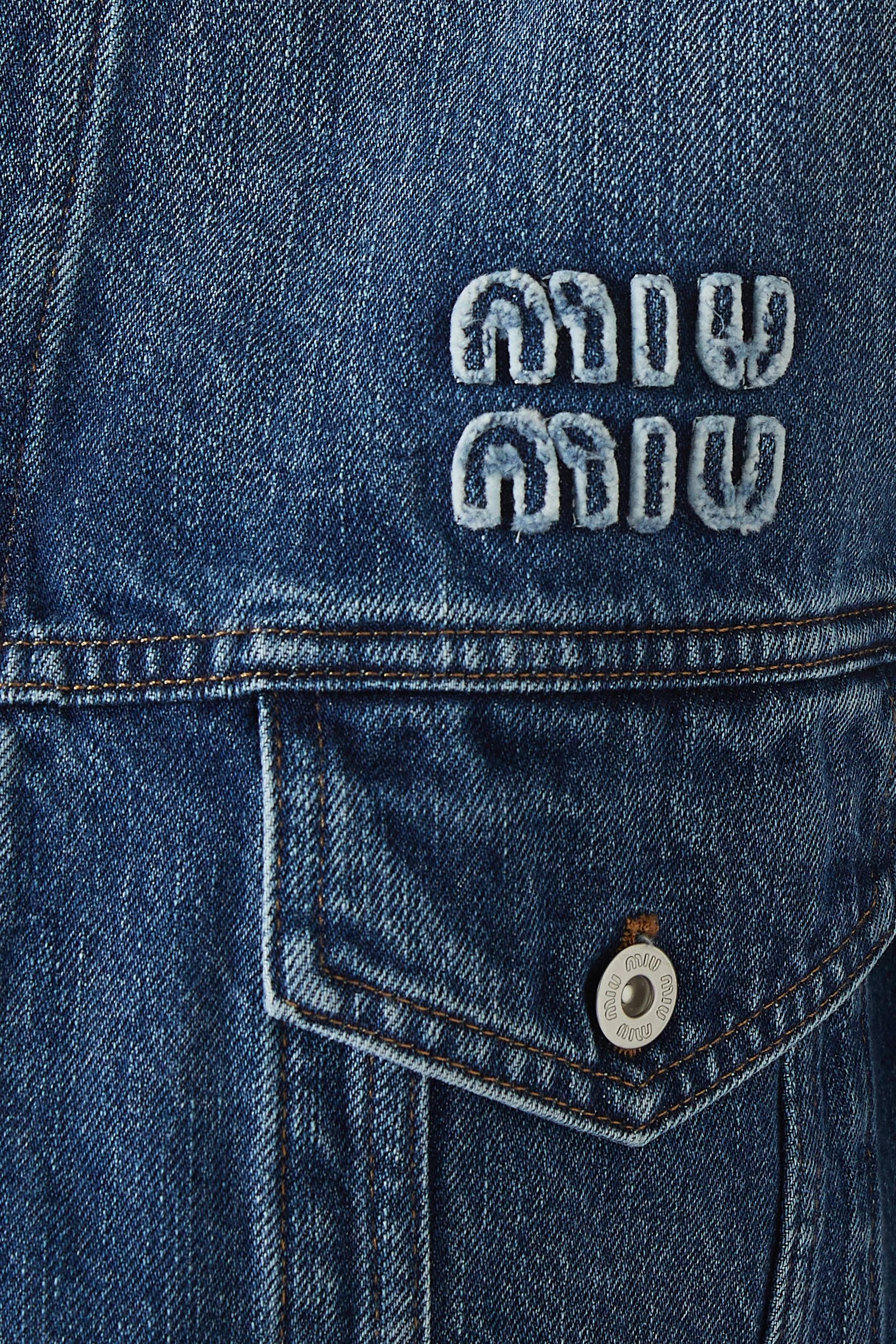 Buy Miu Miu Blue Blouson Jacket in Denim For Women Online | Ounass