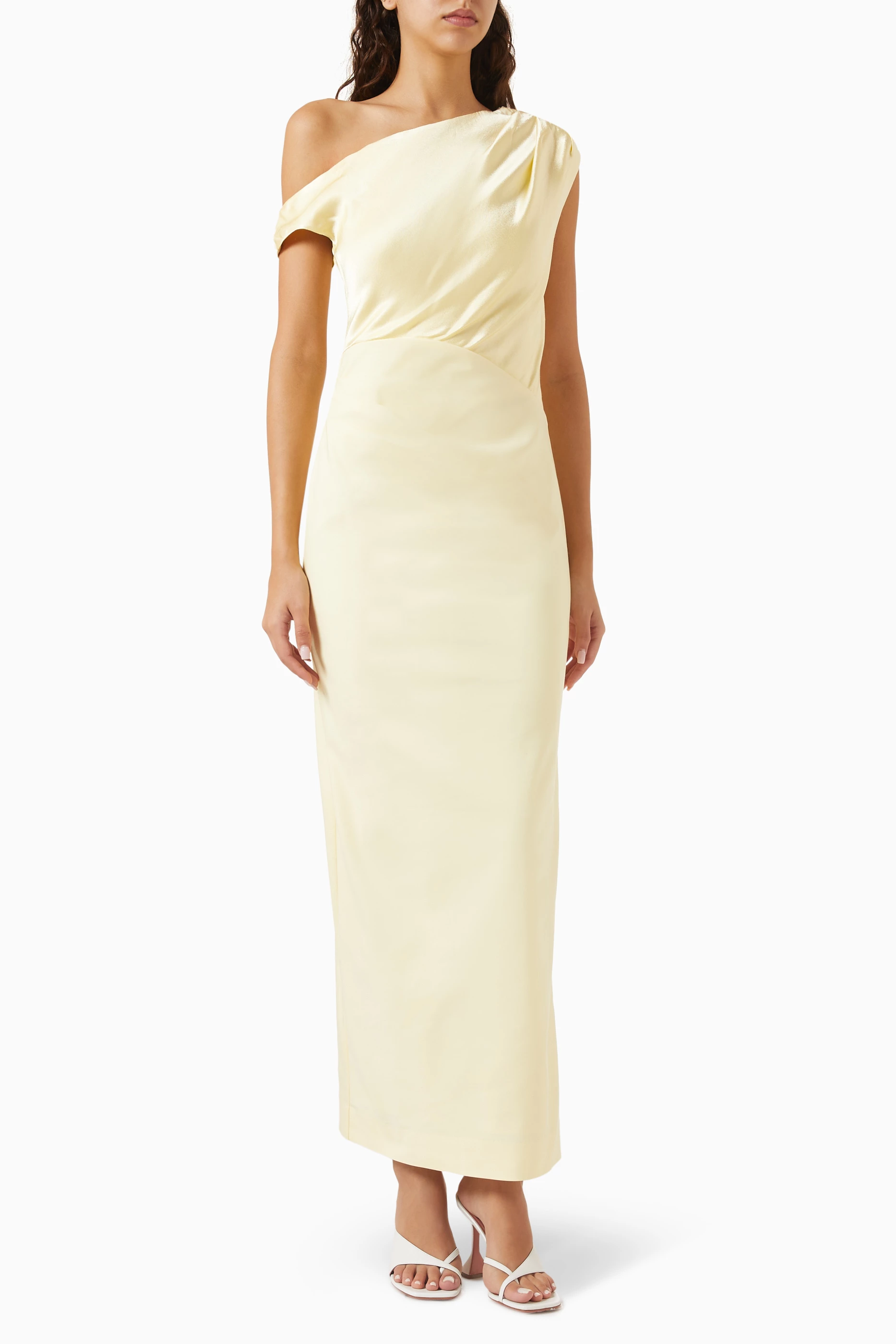 Buy Shona Joy Yellow Dillon Contrast Draped Maxi Dress For Women Online |  Ounass Saudi