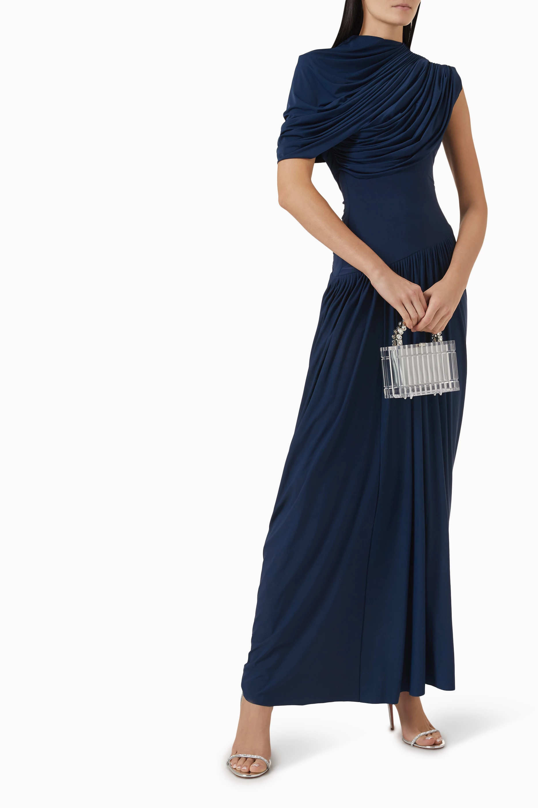 Buy Deme By Gabriella Blue Bloom Draped Maxi Dress For Women Online |  Ounass Saudi