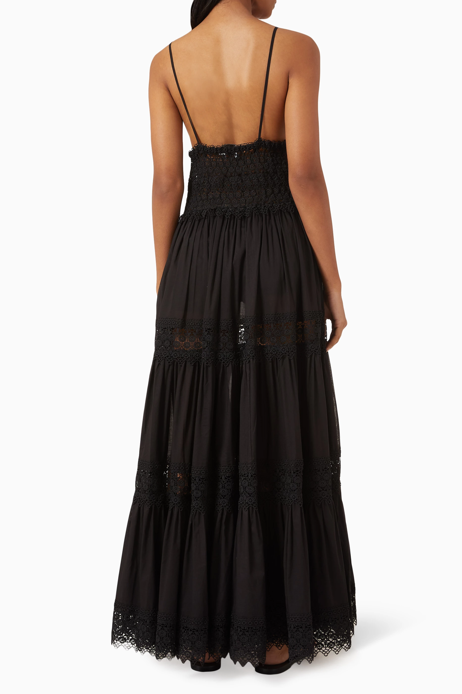 SALE【新品】Charo Ruiz チャロルイス / キャミソール /ブラック Buy Charo Ruiz Black Cindy Lace-trim Dress in Cotton Blend For