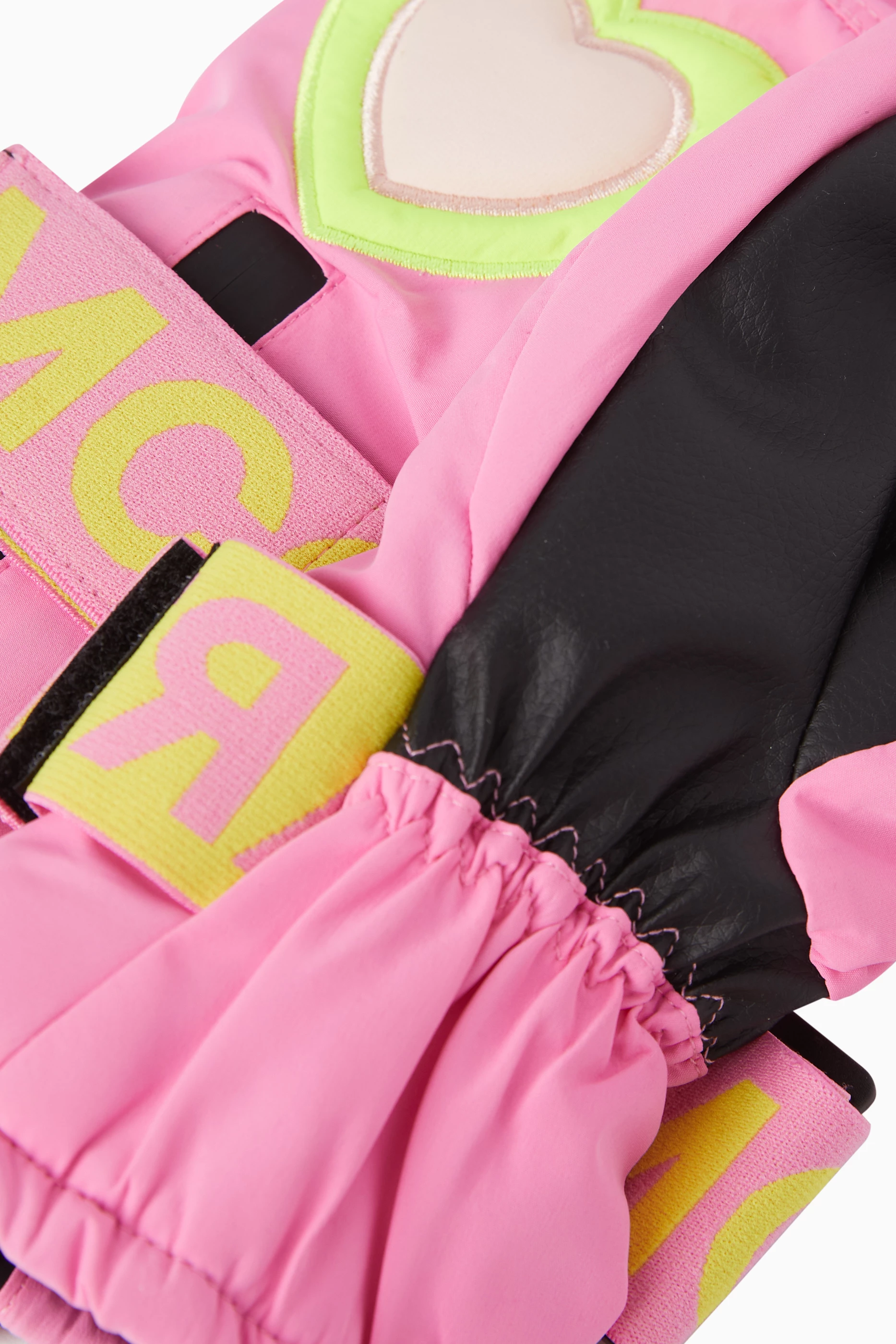Buy Stella McCartney Pink Heart Print Ski Gloves For Kids Online